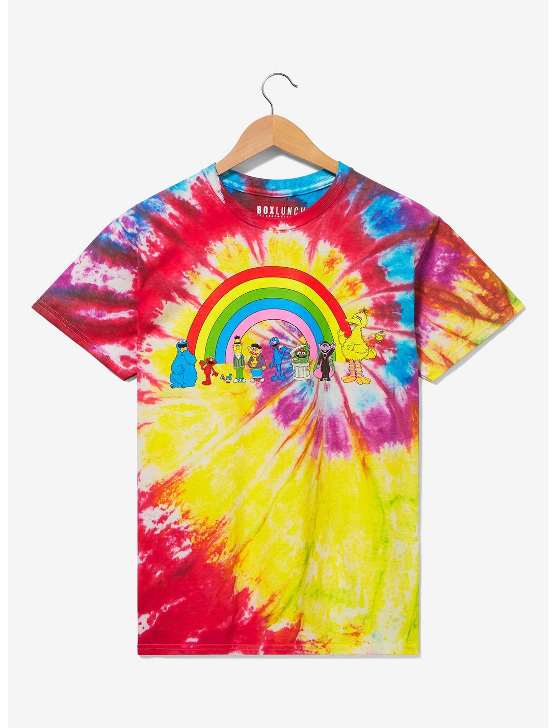 Sesame Street Group Portrait Rainbow Tie-Dye T-Shirt - BoxLunch Exclusive, MULTI, hi-res
