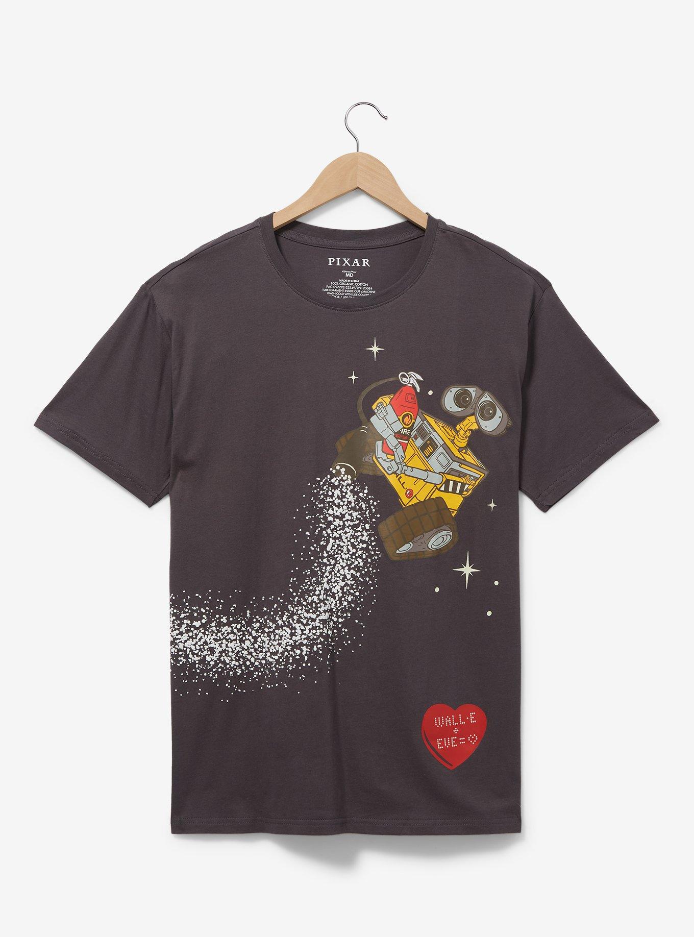 Disney Pixar WALL-E Heart T-Shirt - BoxLunch Exclusive, CHARCOAL  BLACK, hi-res