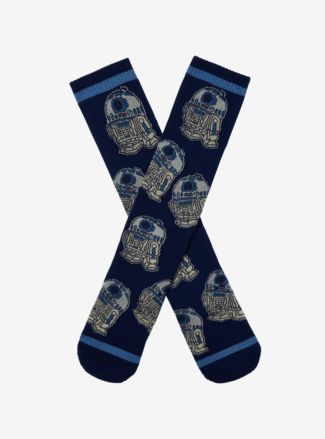 Star Wars R2-D2 Chibi Portrait Allover Print Crew Socks - BoxLunch Exclusive, , hi-res