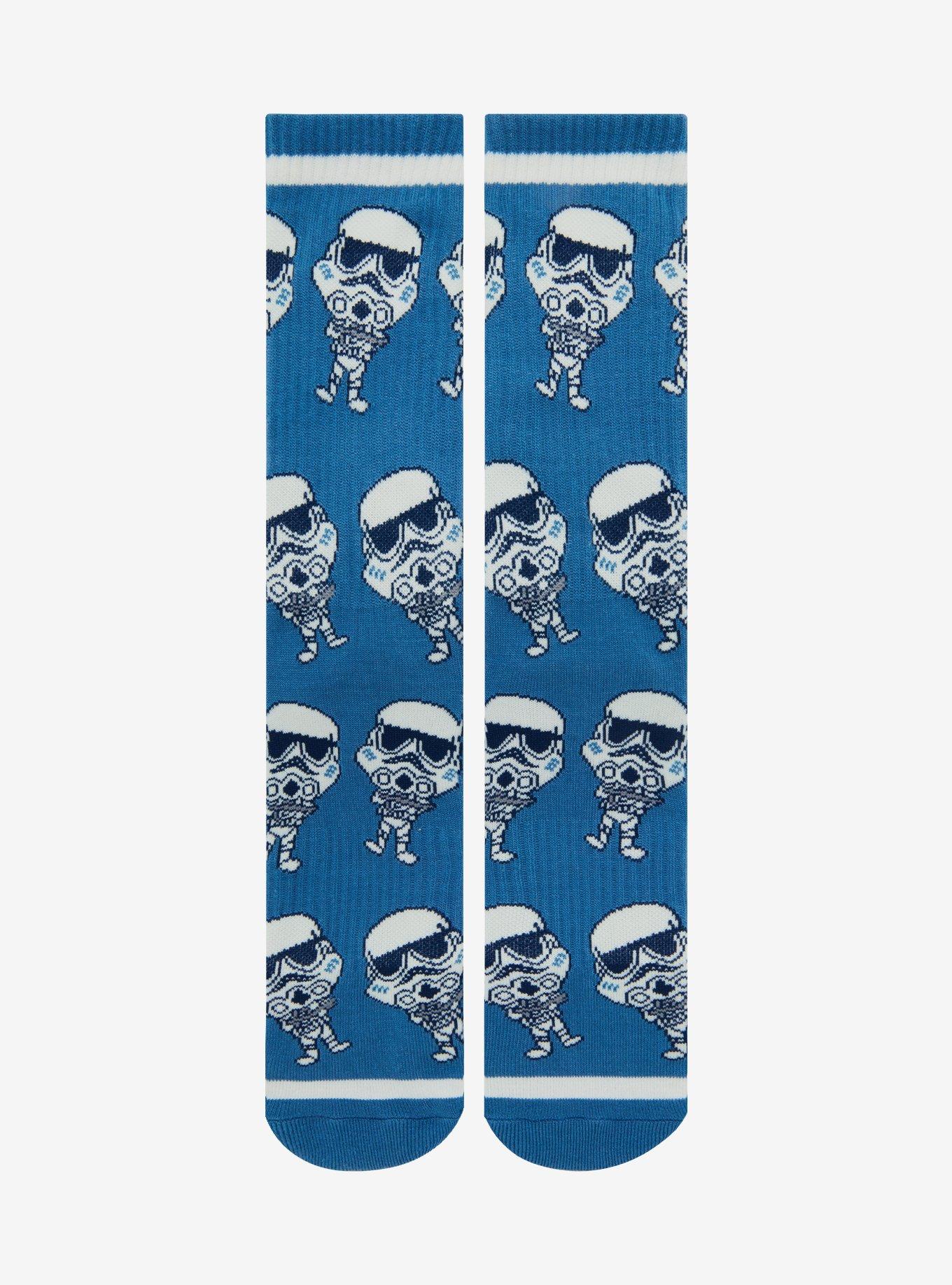 Star Wars Stormtrooper Chibi Portrait Allover Print Crew Socks - BoxLunch Exclusive, , hi-res