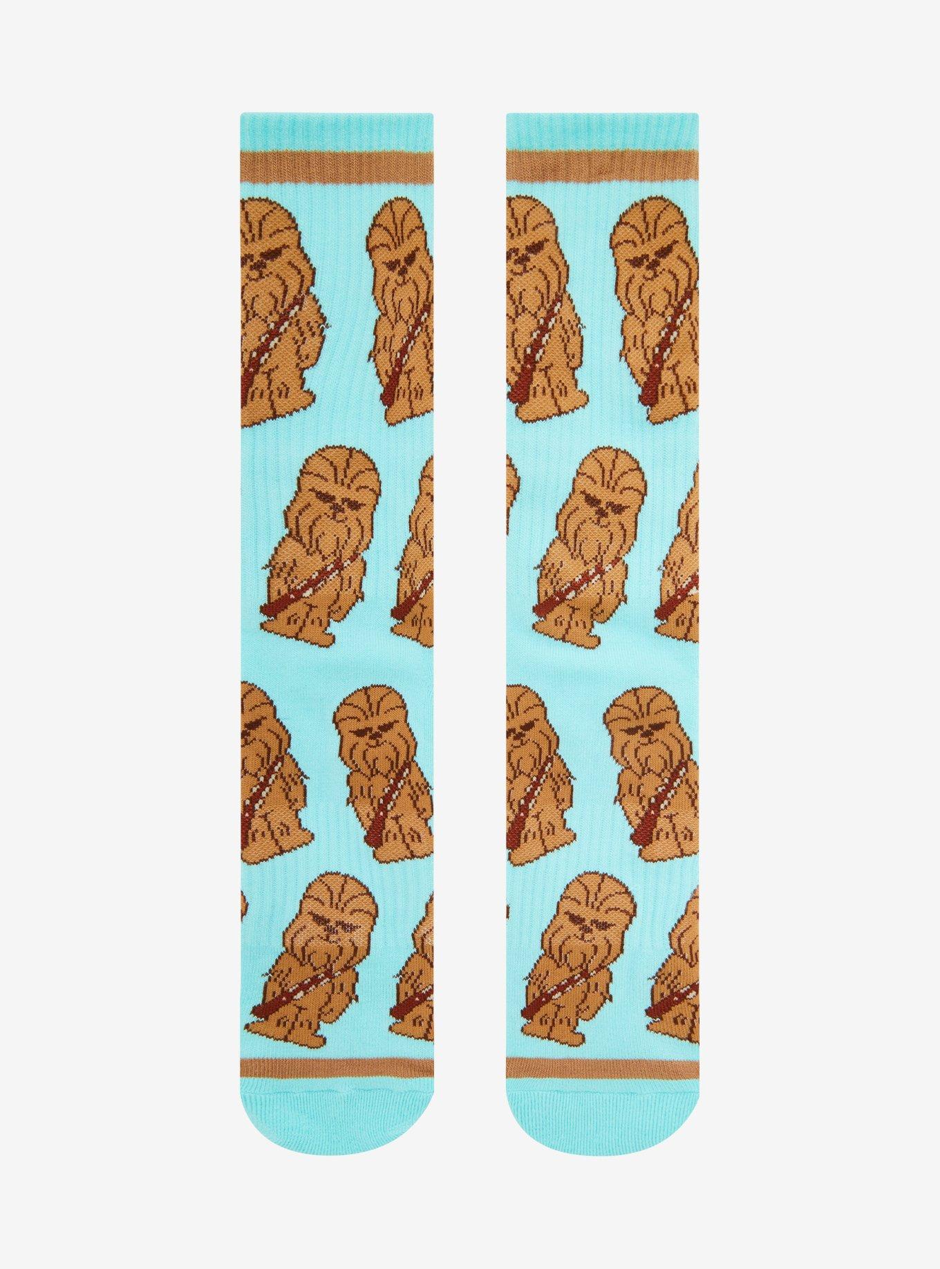 Star Wars Chewbacca Chibi Portrait Allover Print Crew Socks - BoxLunch Exclusive, , hi-res