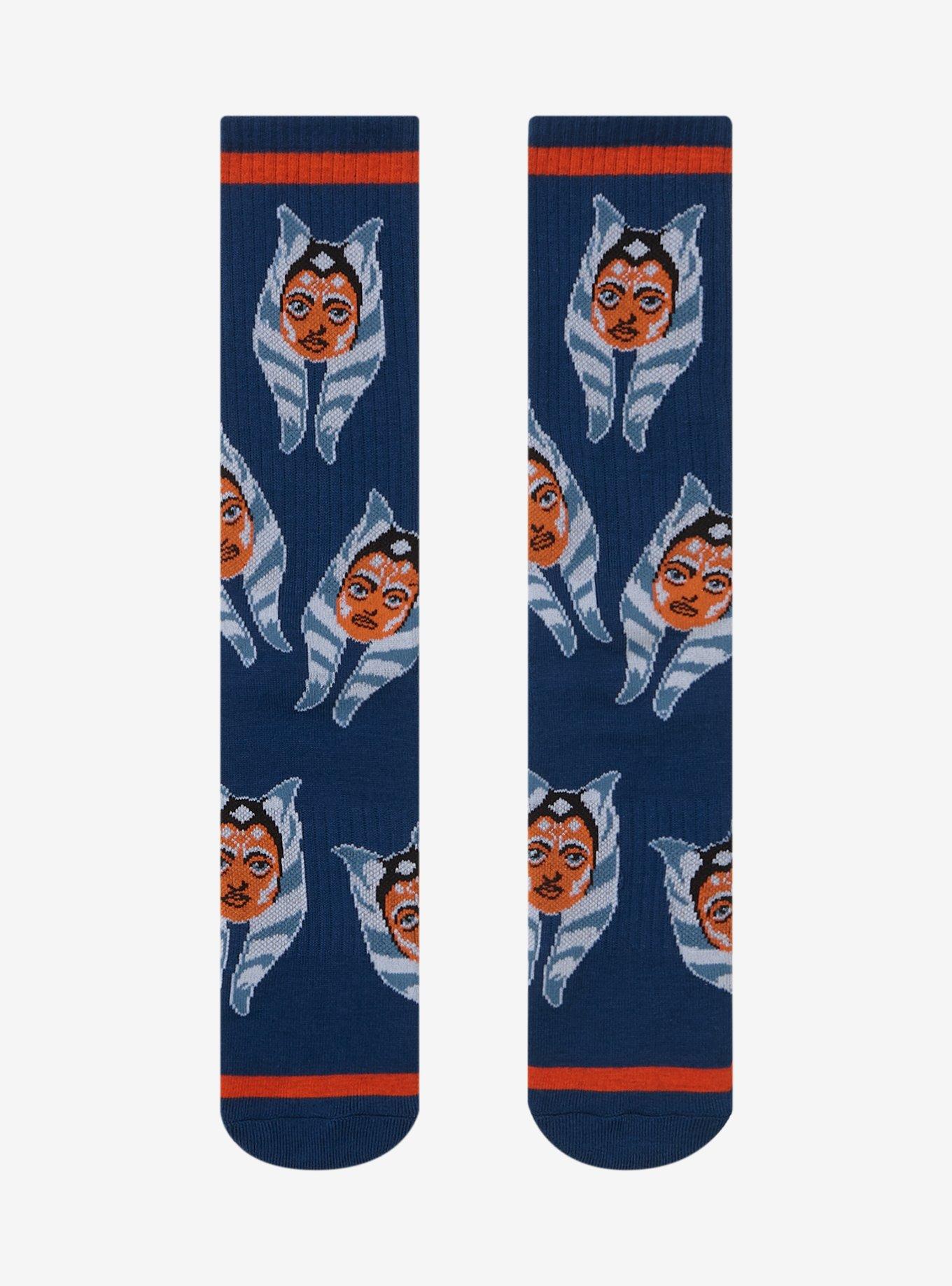 Star Wars Ahsoka Allover Print Crew Socks - BoxLunch Exclusive, , hi-res