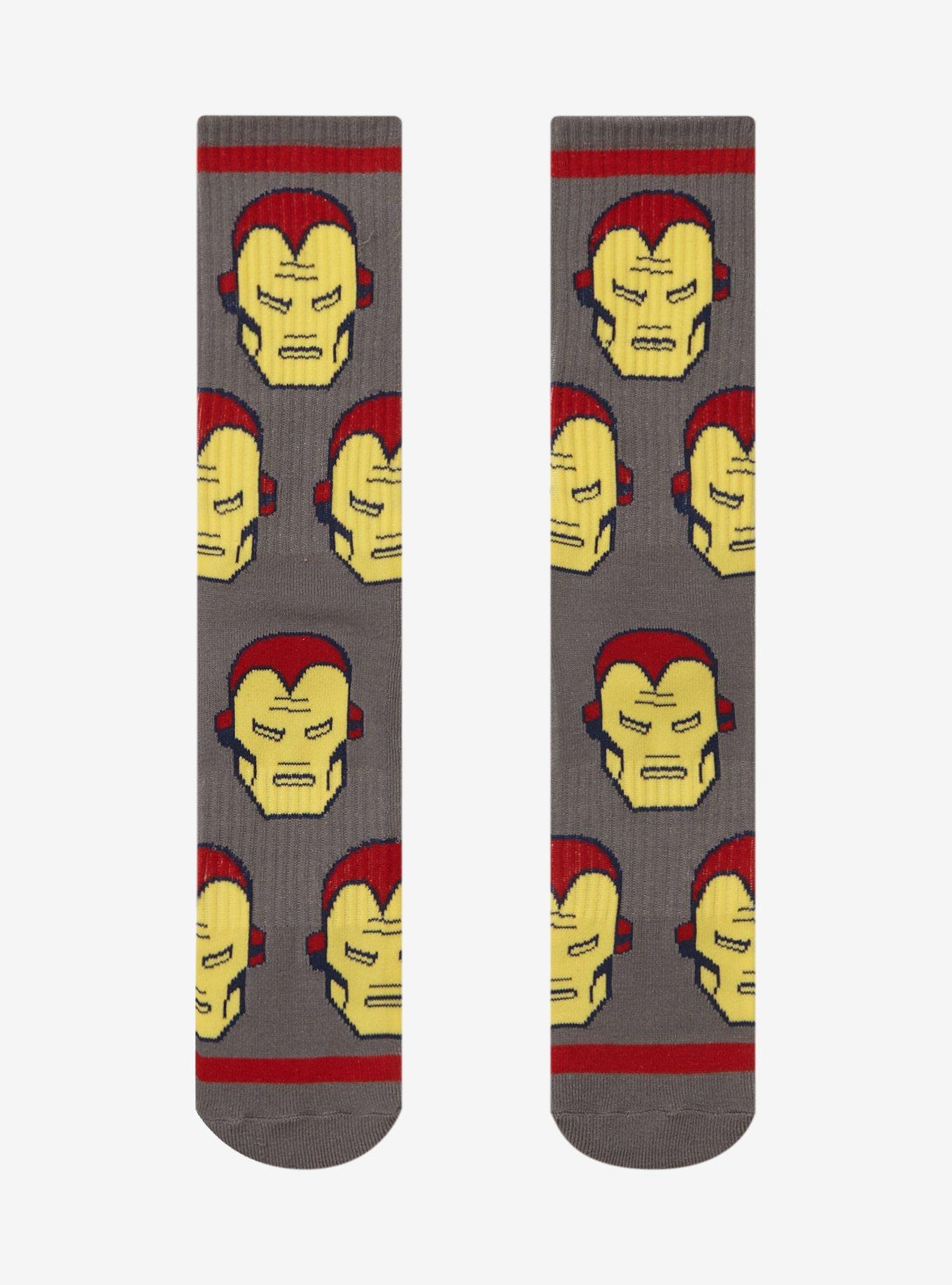 Marvel Iron Man Allover Print Crew Socks - BoxLunch Exclusive