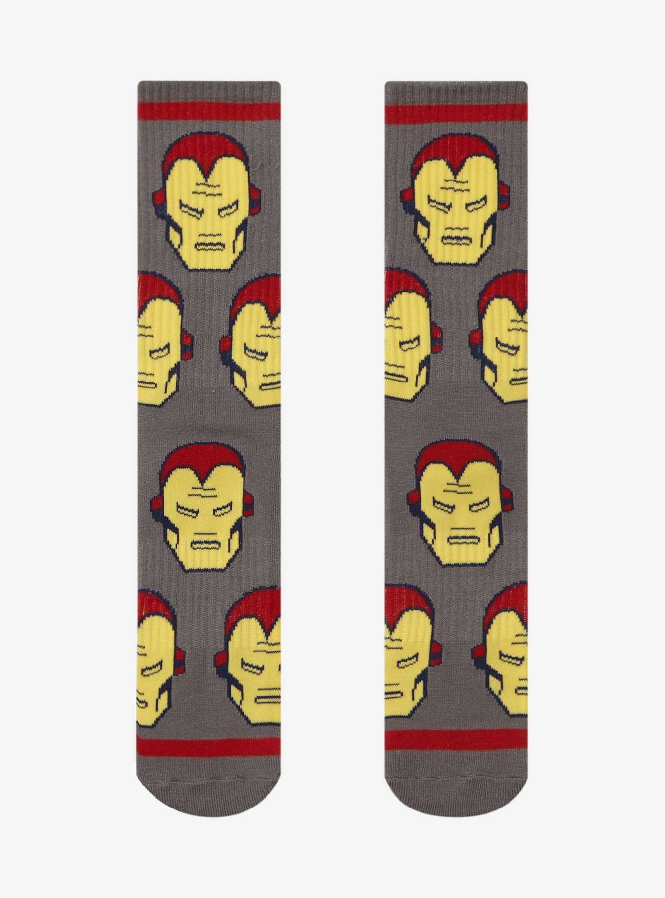 Marvel Iron Man Allover Print Crew Socks - BoxLunch Exclusive, , hi-res
