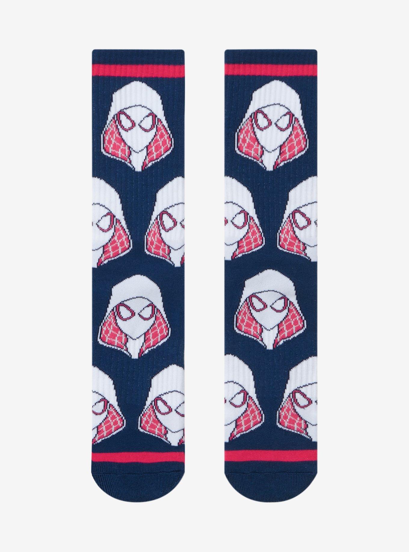 Marvel Spider-Man Spider-Gwen Allover Print Crew Socks - BoxLunch Exclusive, , hi-res