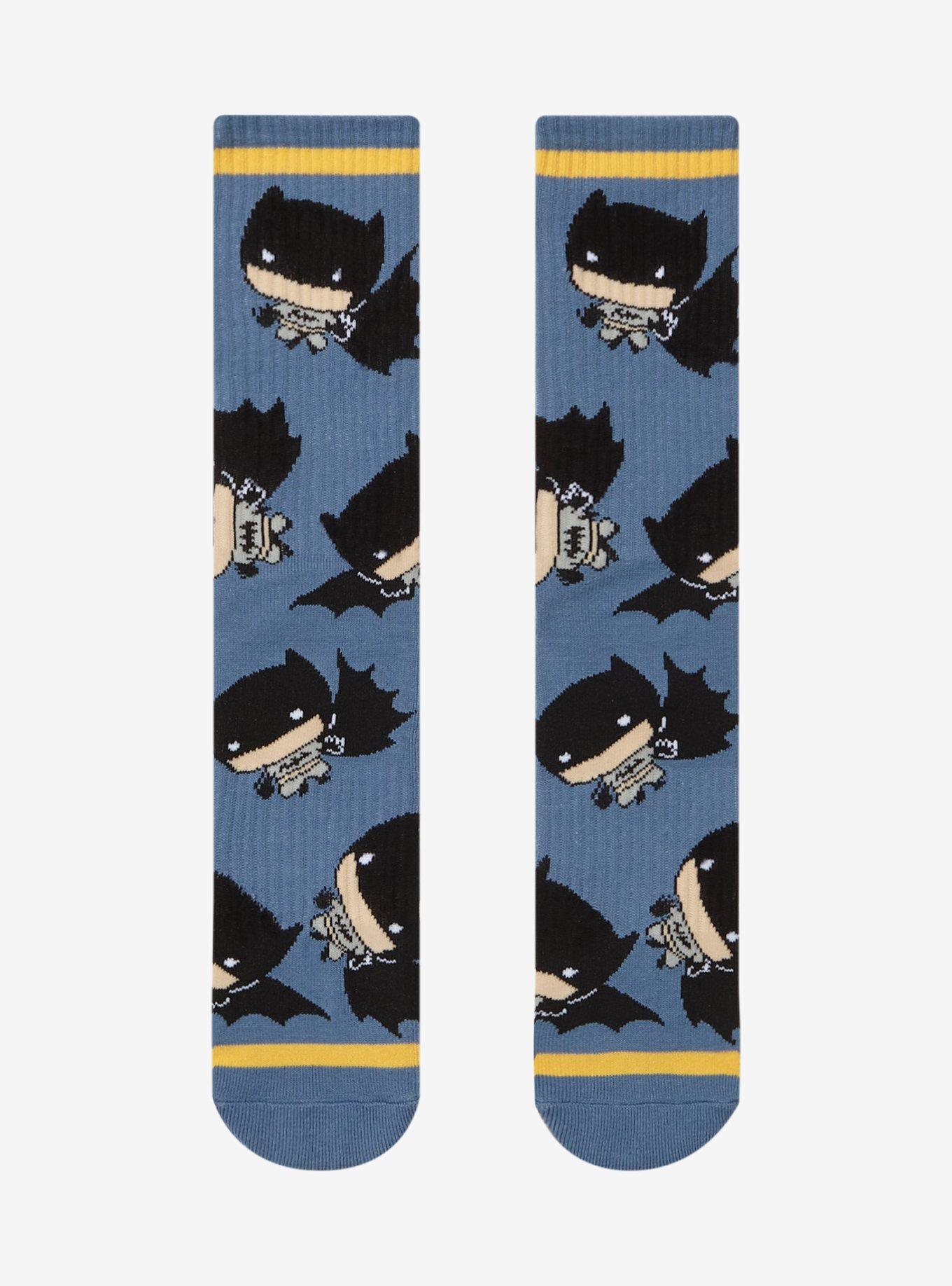 DC Comics Batman Chibi Portrait Allover Print Crew Socks - BoxLunch Exclusive