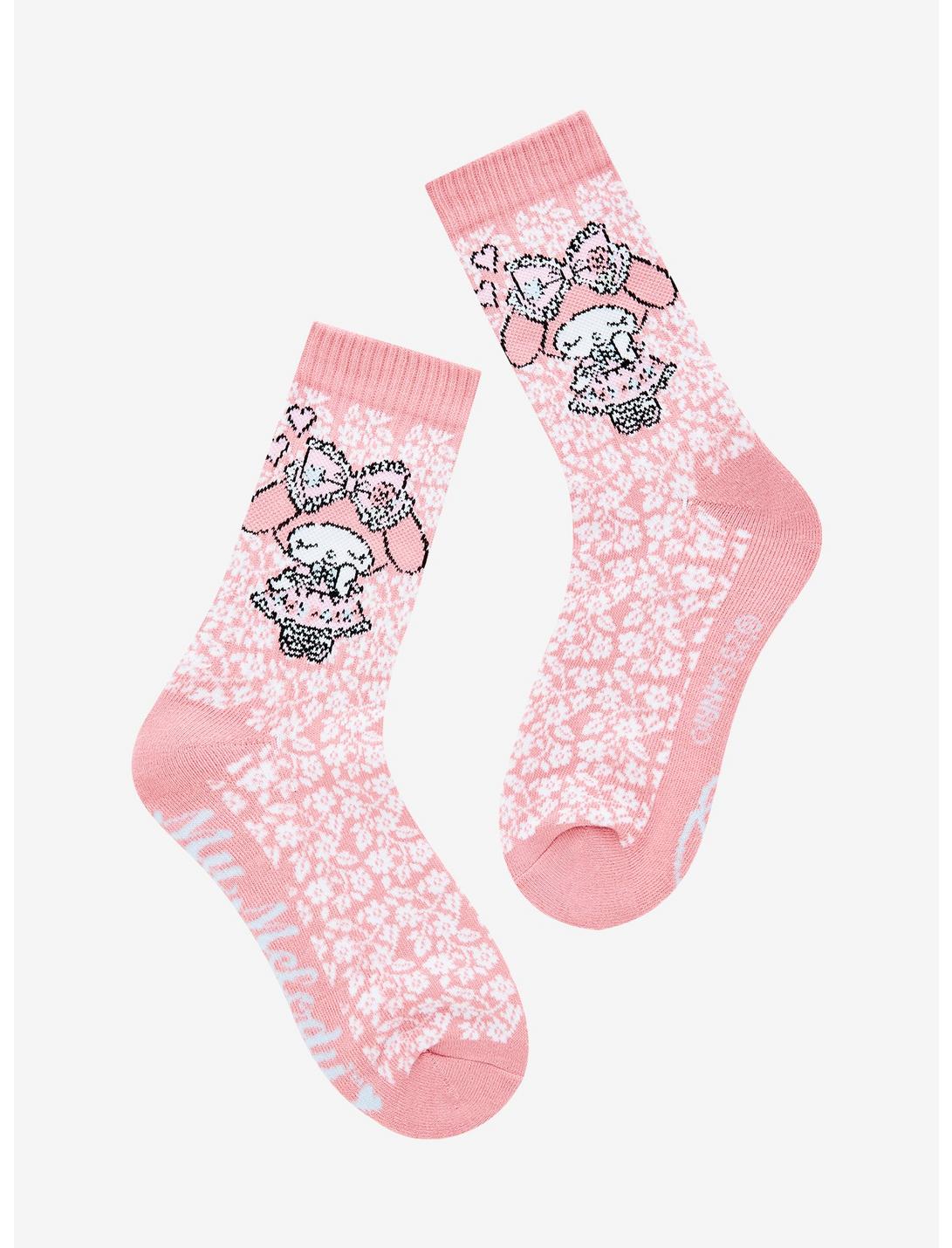 Sanrio My Melody Pink Allover Print Crew Socks - BoxLunch Exclusive, , hi-res