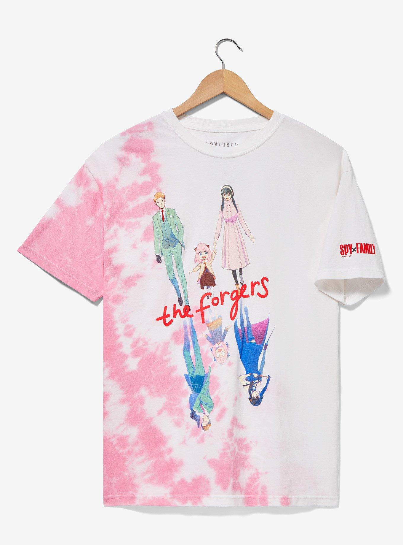 Spy x Family Forger Family Group Portrait Split Tie-Dye T-Shirt - BoxLunch Exclusive, PINK, hi-res