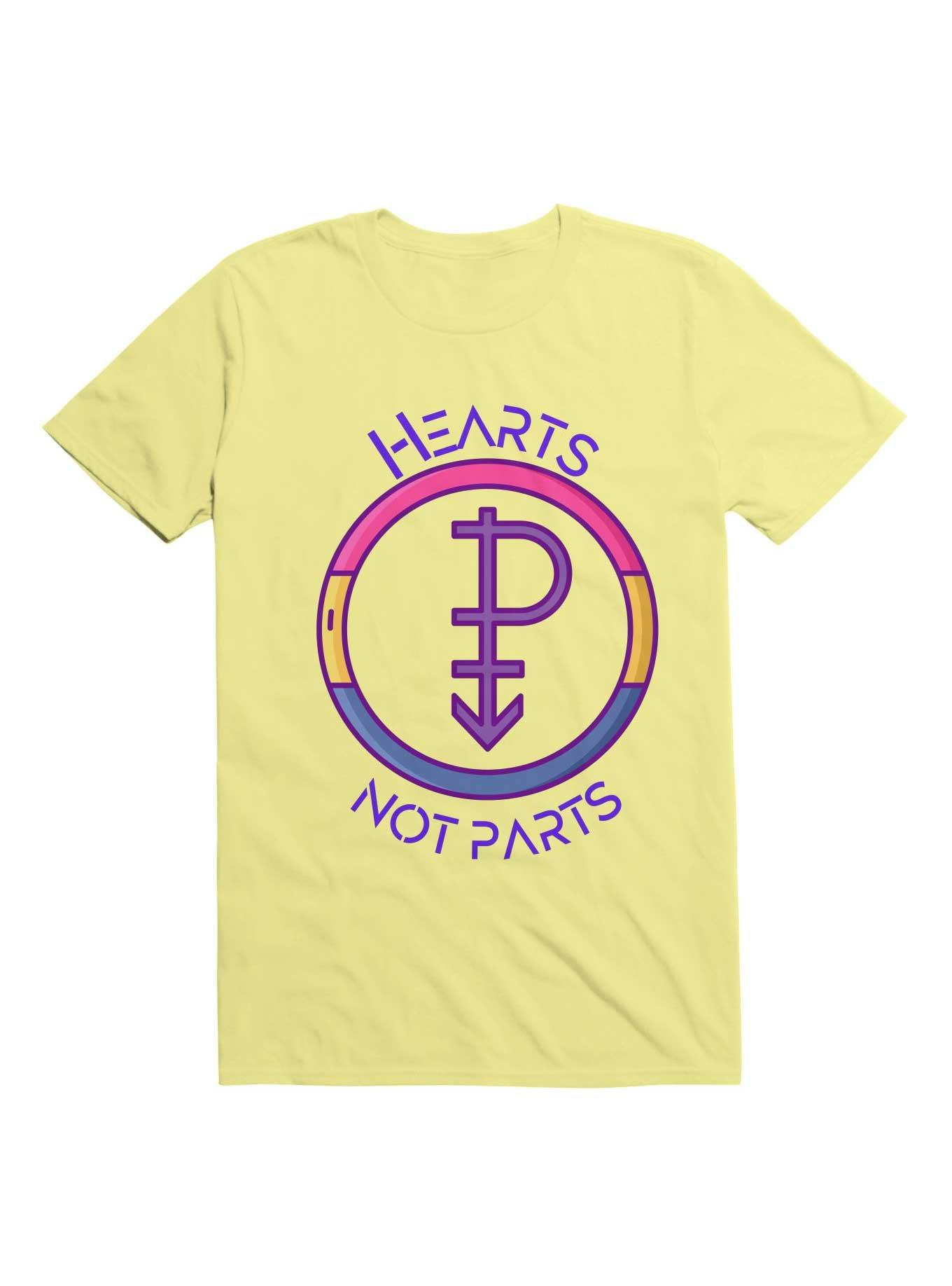 Pansexual Sign Hearts Not Parts T-Shirt, , hi-res