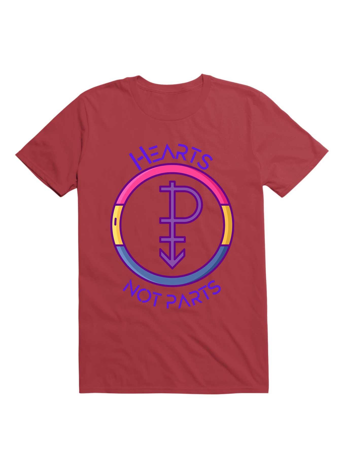 Pansexual Sign Hearts Not Parts T-Shirt