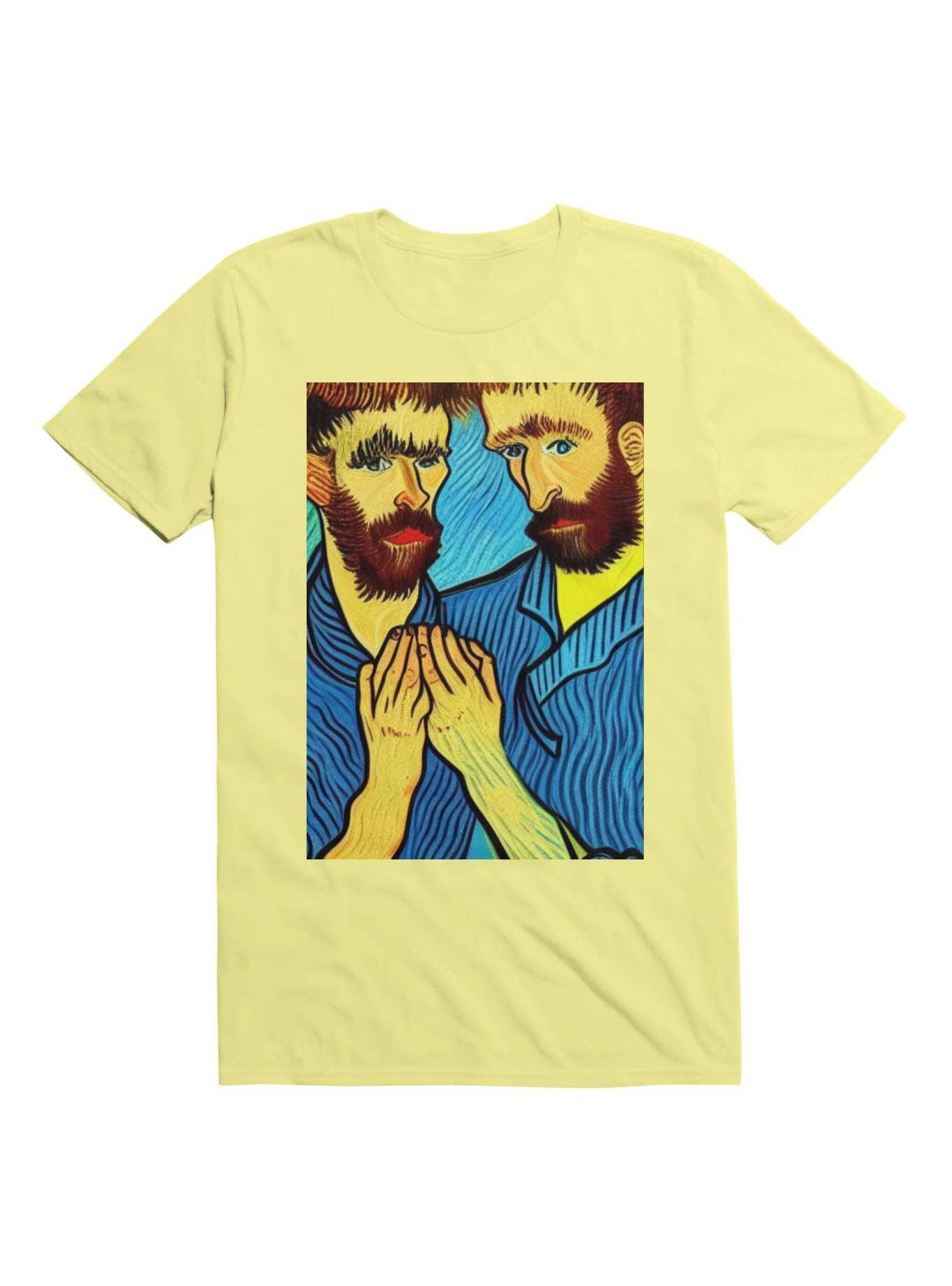 Gay Couple In The Style Of Van Gogh T-Shirt, CORN SILK, hi-res