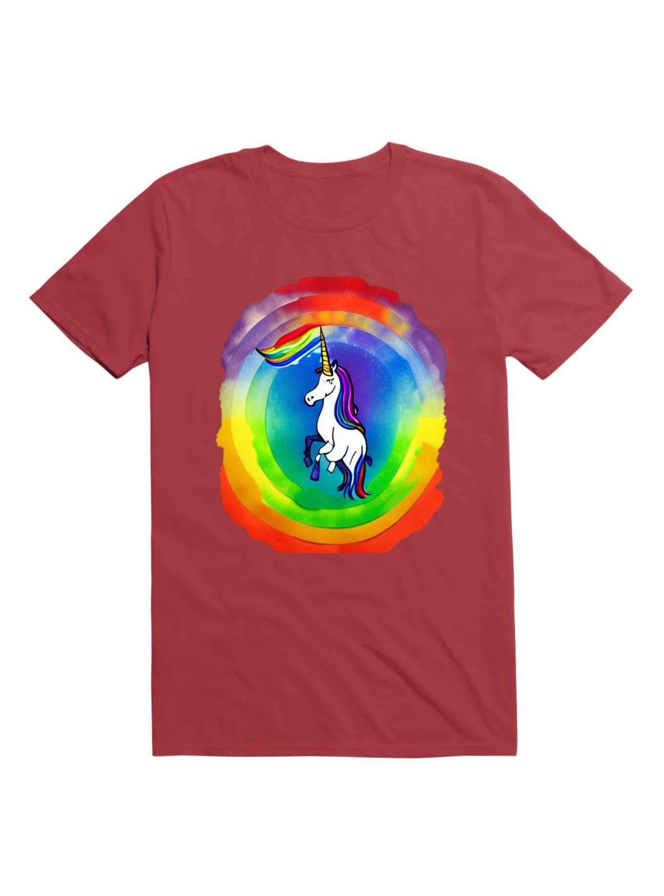 A Rainbow Unicorn In The Style Of Salvador Dali T-Shirt, , hi-res