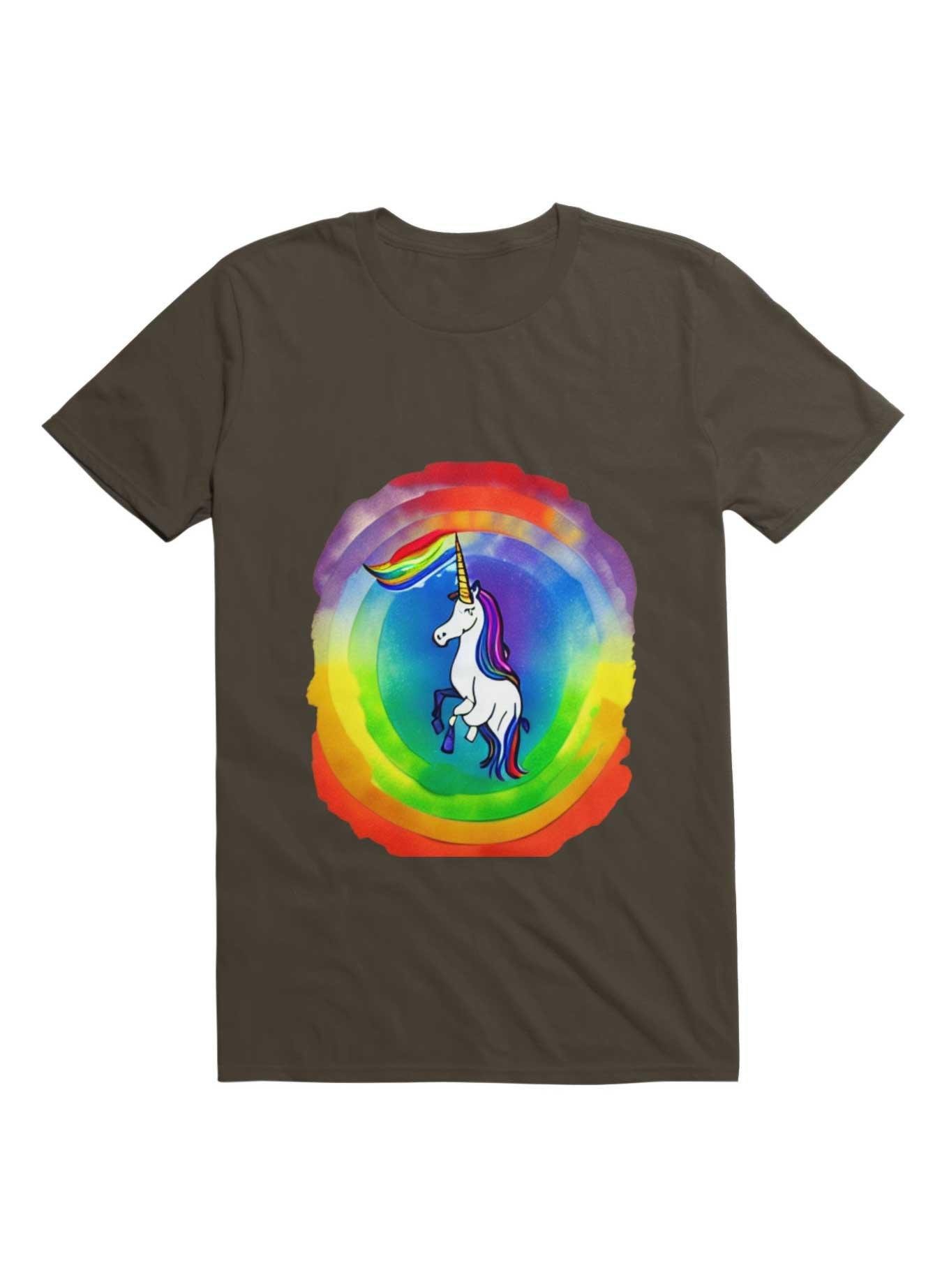 A Rainbow Unicorn In The Style Of Salvador Dali T-Shirt, , hi-res