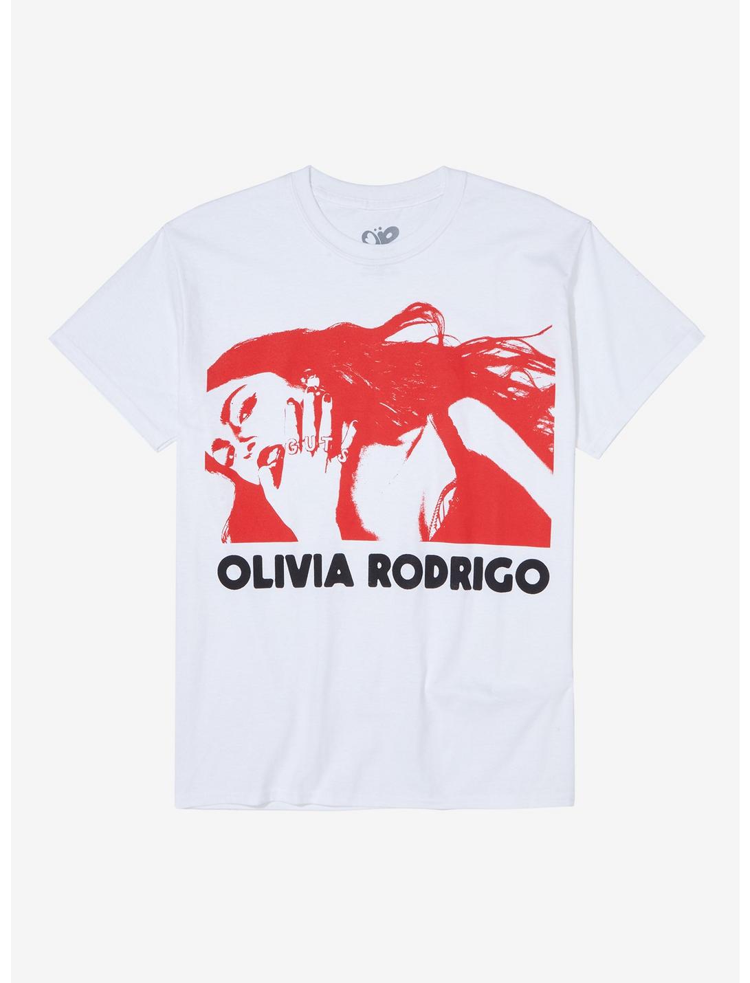 Olivia Rodrigo Guts Red Stencil T-Shirt, BRIGHT WHITE, hi-res