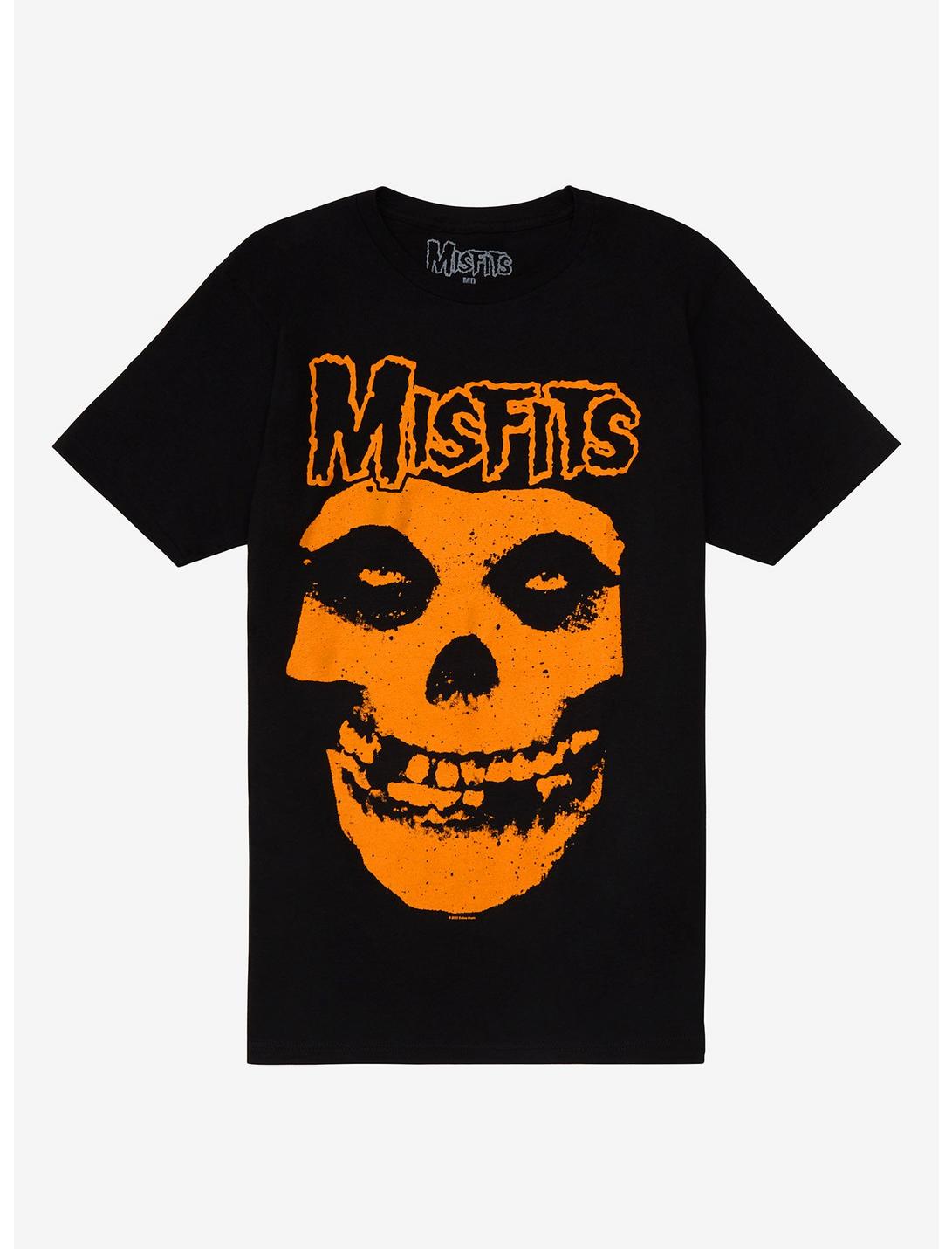 Misfits Orange Fiend Skull T-Shirt, BLACK, hi-res