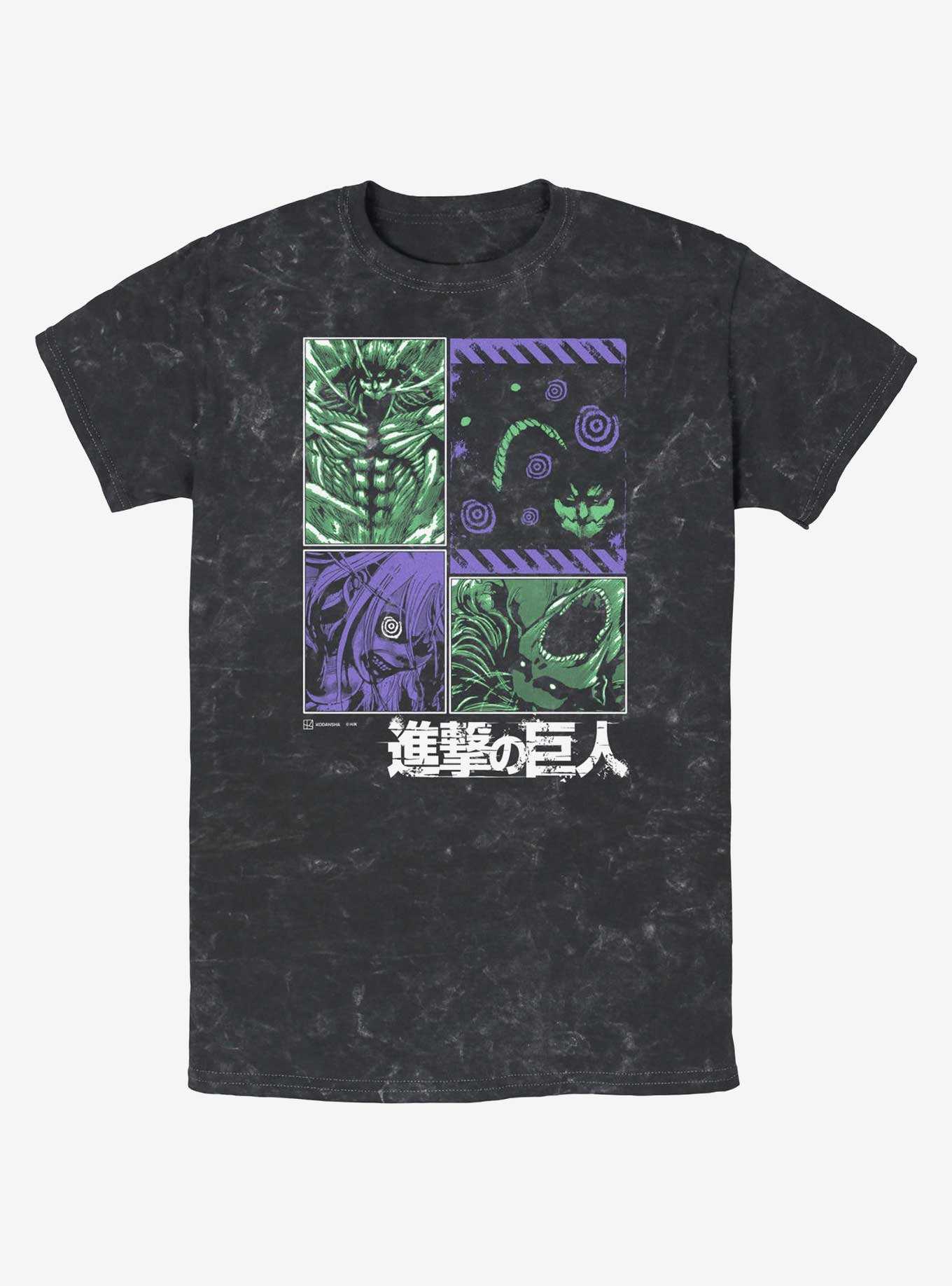 Attack On Titan Titans Manga Panels Mineral Wash T-Shirt, , hi-res