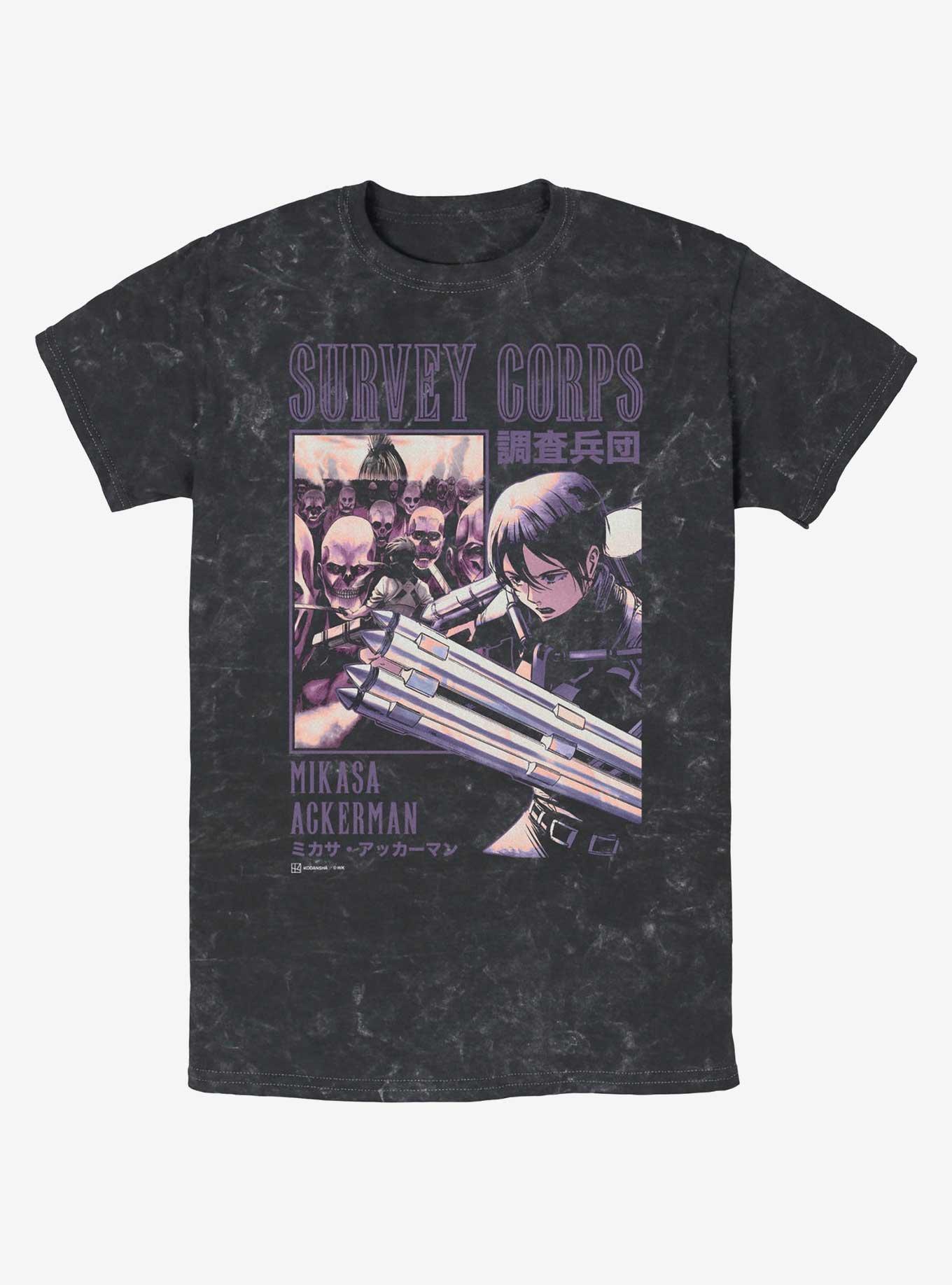 Attack On Titan Mikasa Ackerman Survey Corps Mineral Wash T-Shirt, , hi-res