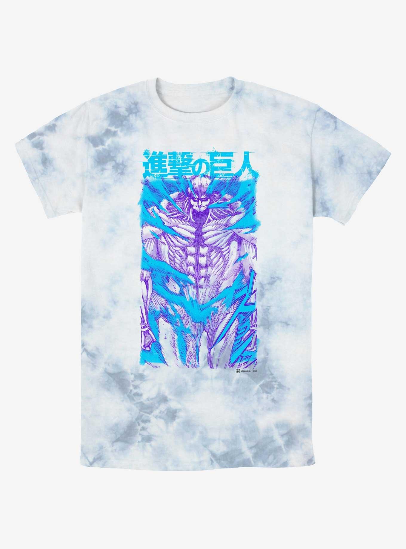 Attack On Titan Armored Titan Overlay Tie-Dye T-Shirt, WHITEBLUE, hi-res