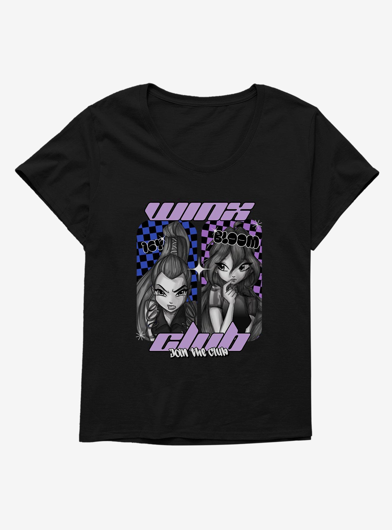 Winx Club Icy & Bloom Join The Club Womens T-Shirt Plus Size, BLACK, hi-res