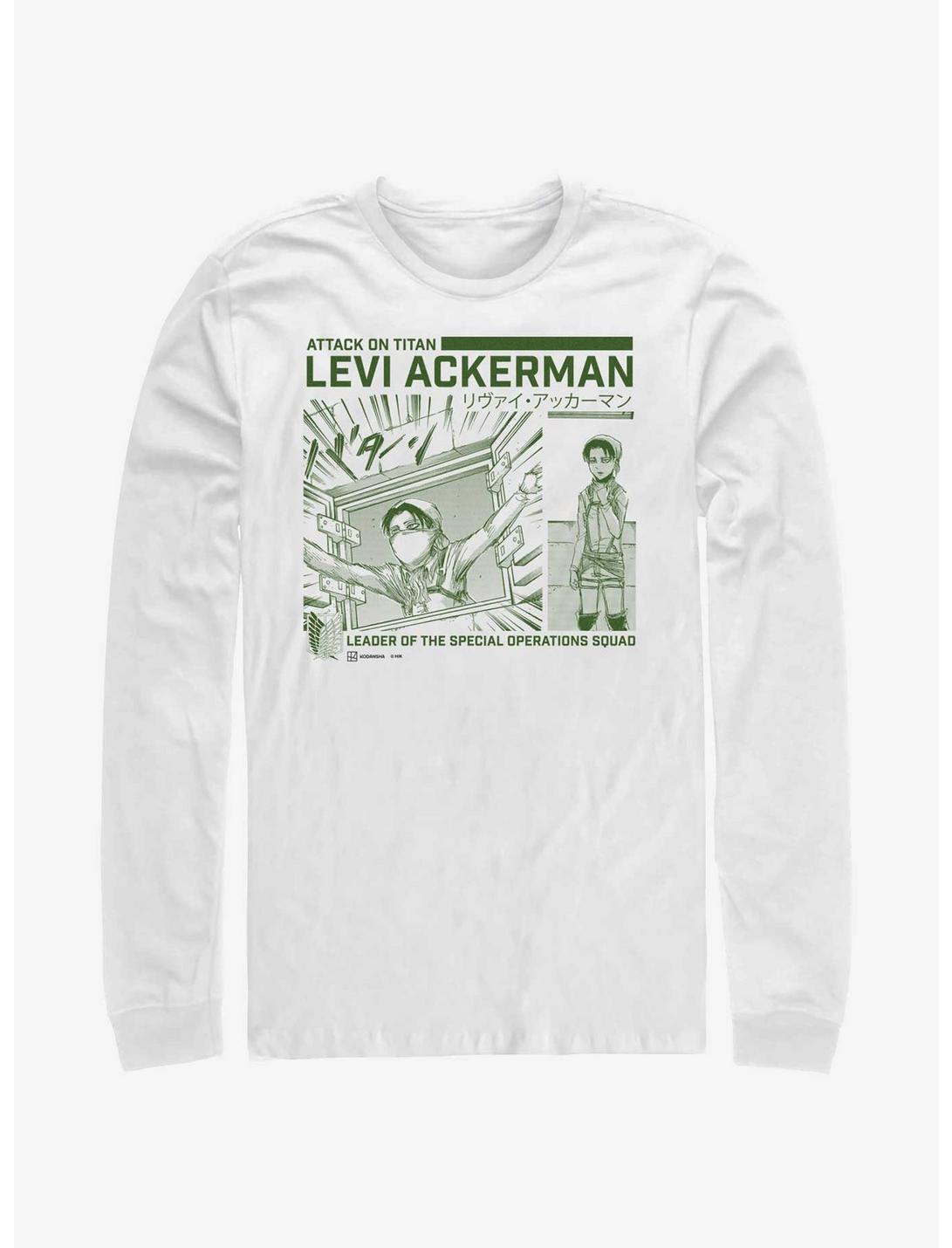 Attack On Titan Special Operations Squad Levi Ackerman Long-Sleeve T-Shirt, WHITE, hi-res