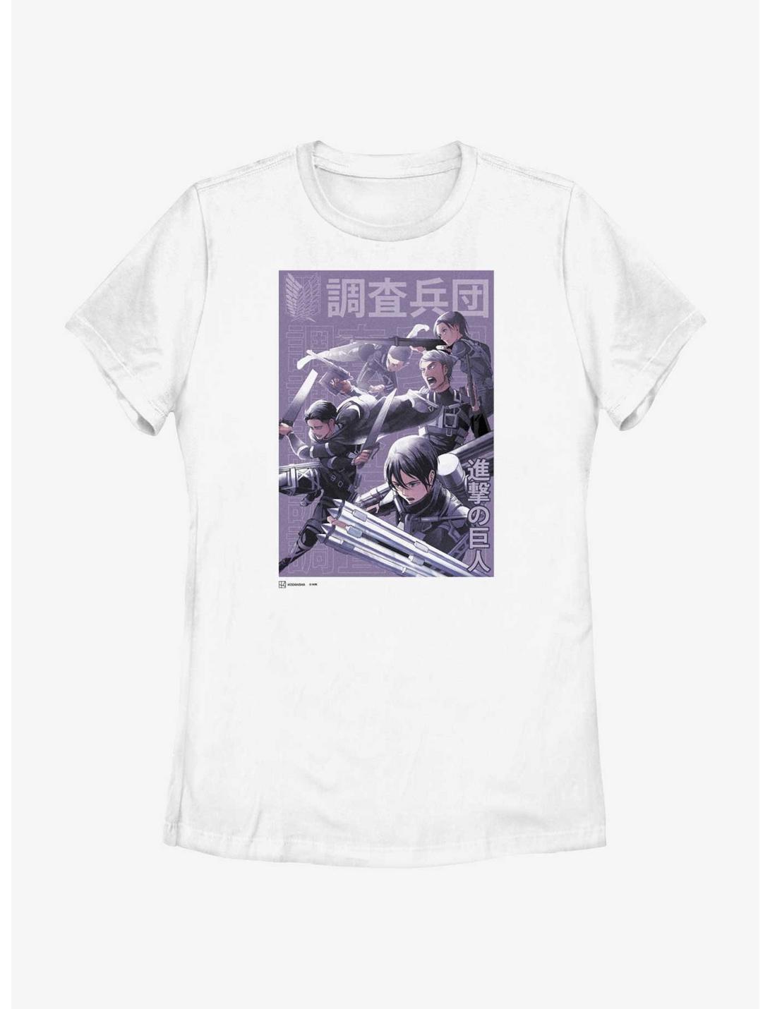 Attack On Titan Scout Regiment Fight Womens T-Shirt, WHITE, hi-res