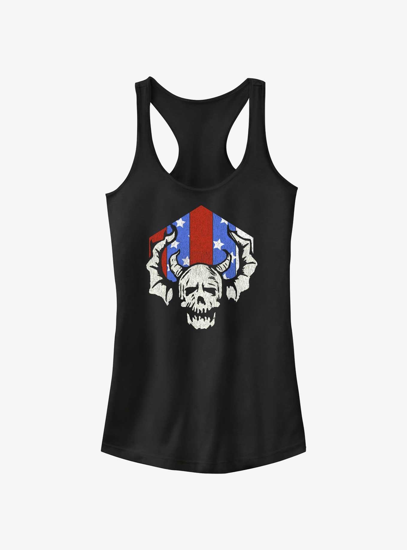 Stranger Things Hellfire Americana Girls Tank, BLACK, hi-res