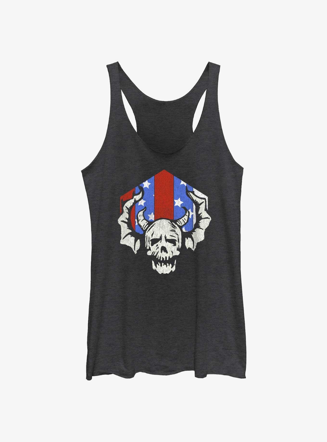 Stranger Things Hellfire Americana Girls Tank, BLK HTR, hi-res