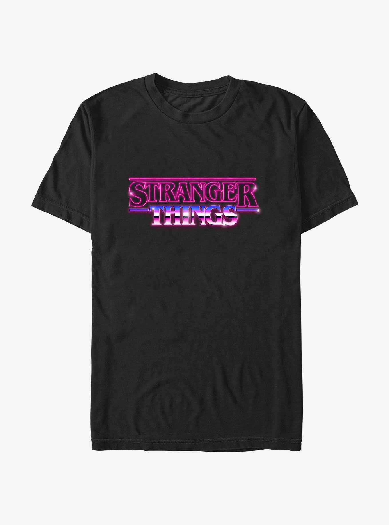 Stranger Things Logo Retro T-Shirt, BLACK, hi-res