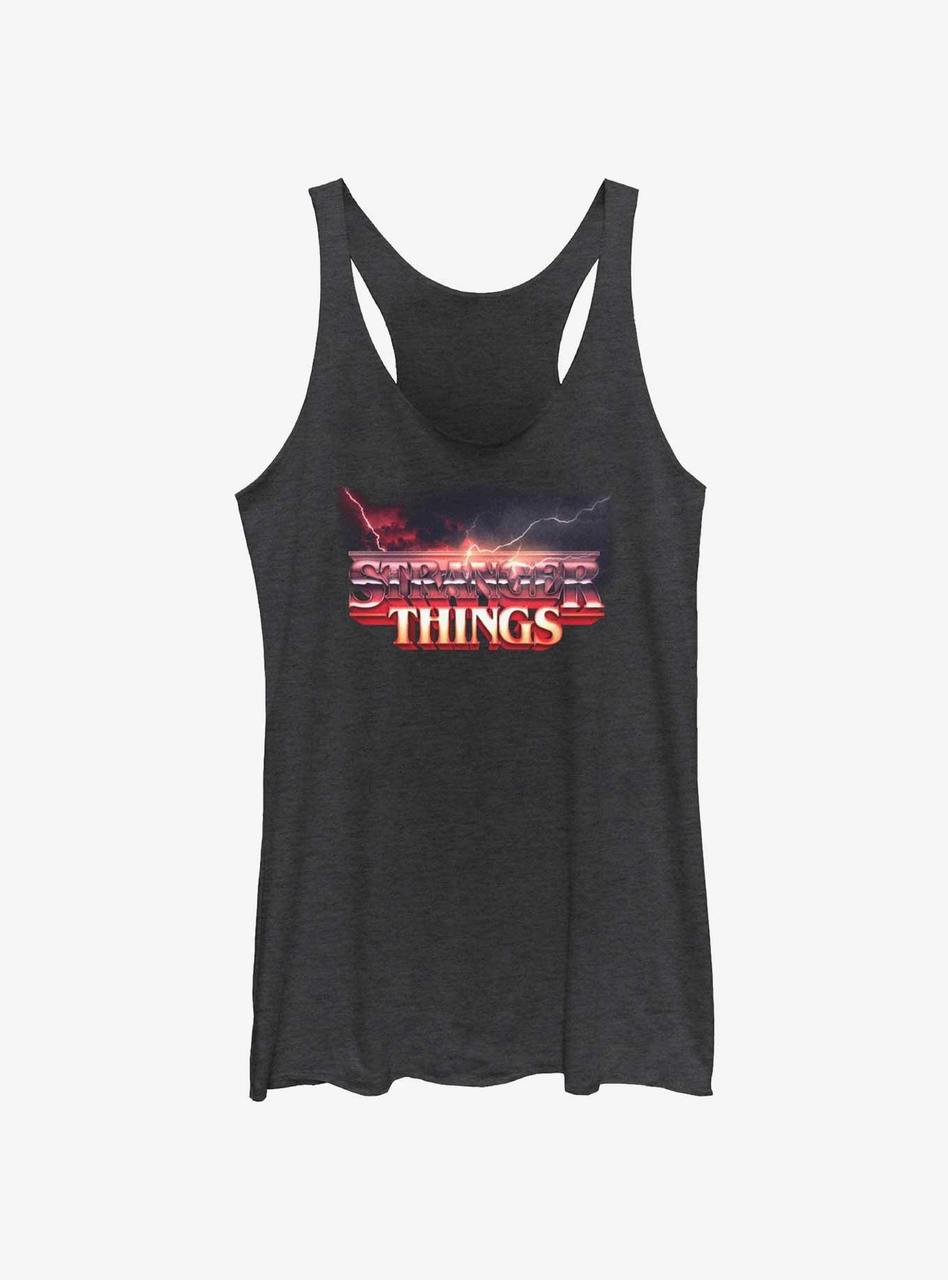 Stranger Things Storm Logo Girls Tank, BLK HTR, hi-res