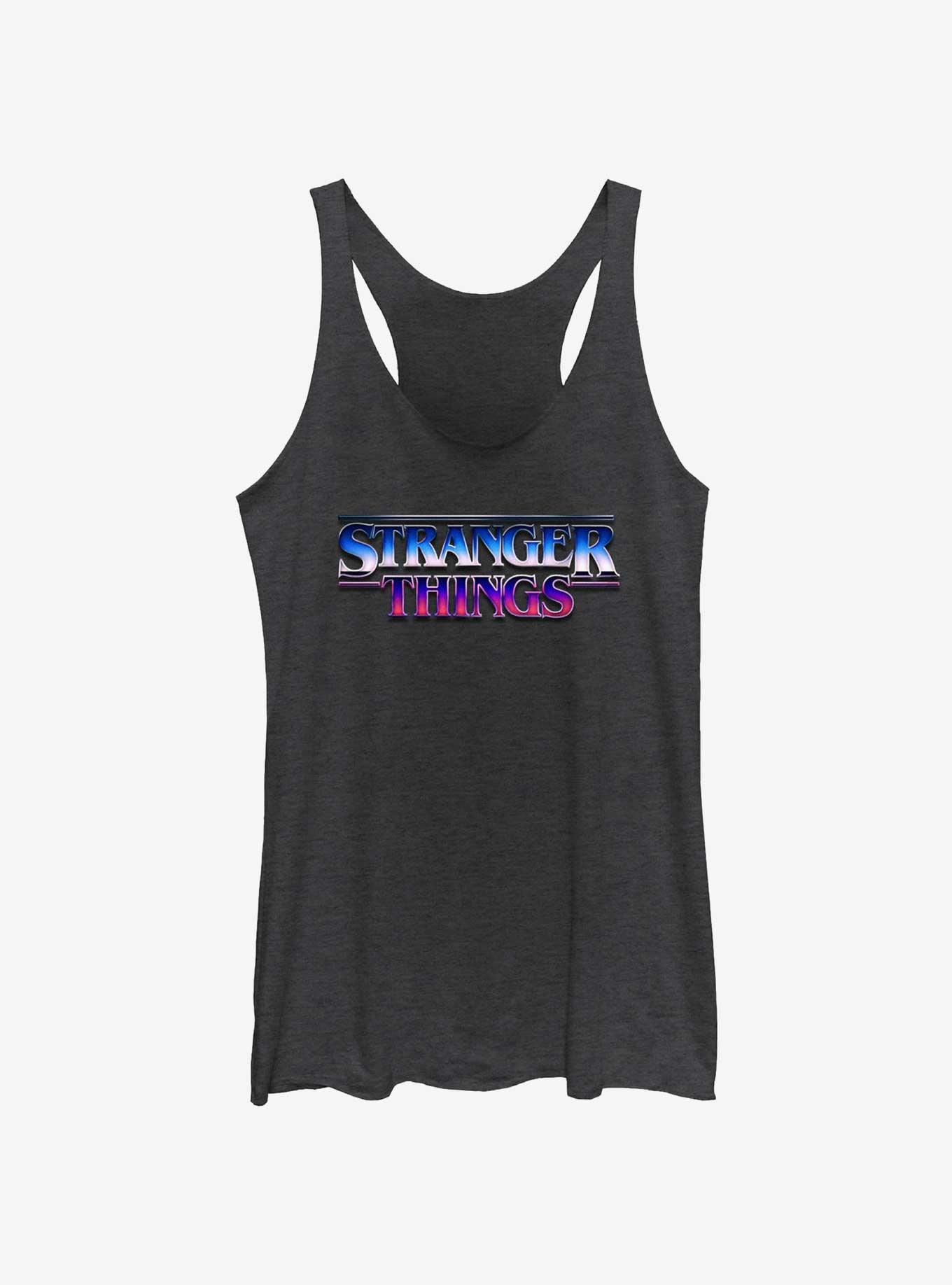 Stranger Things Metallic Logo Girls Tank, BLK HTR, hi-res