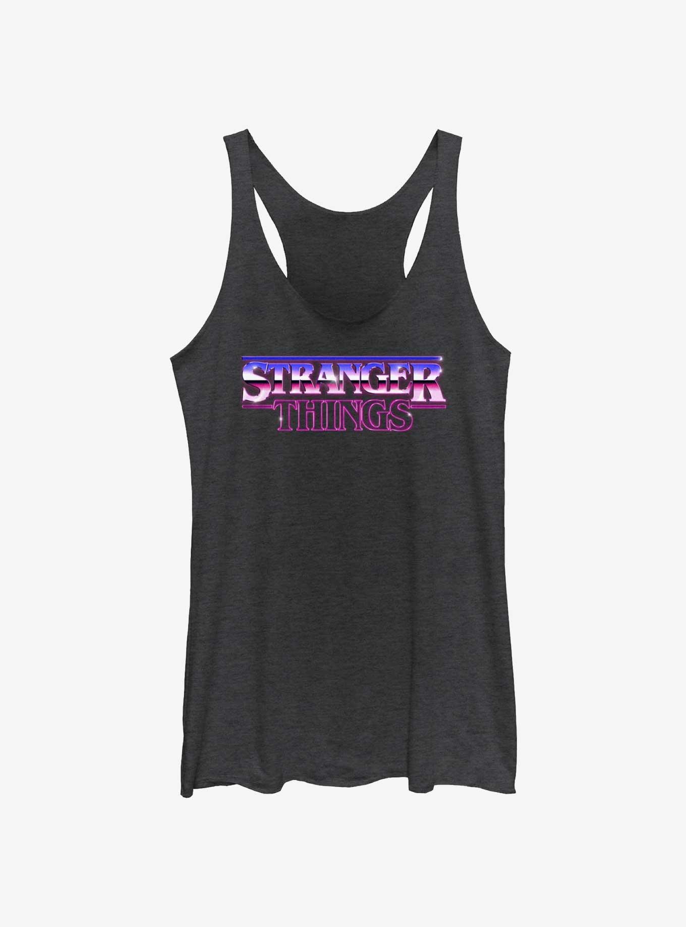 Stranger Things Metallic Logo Girls Tank, BLK HTR, hi-res