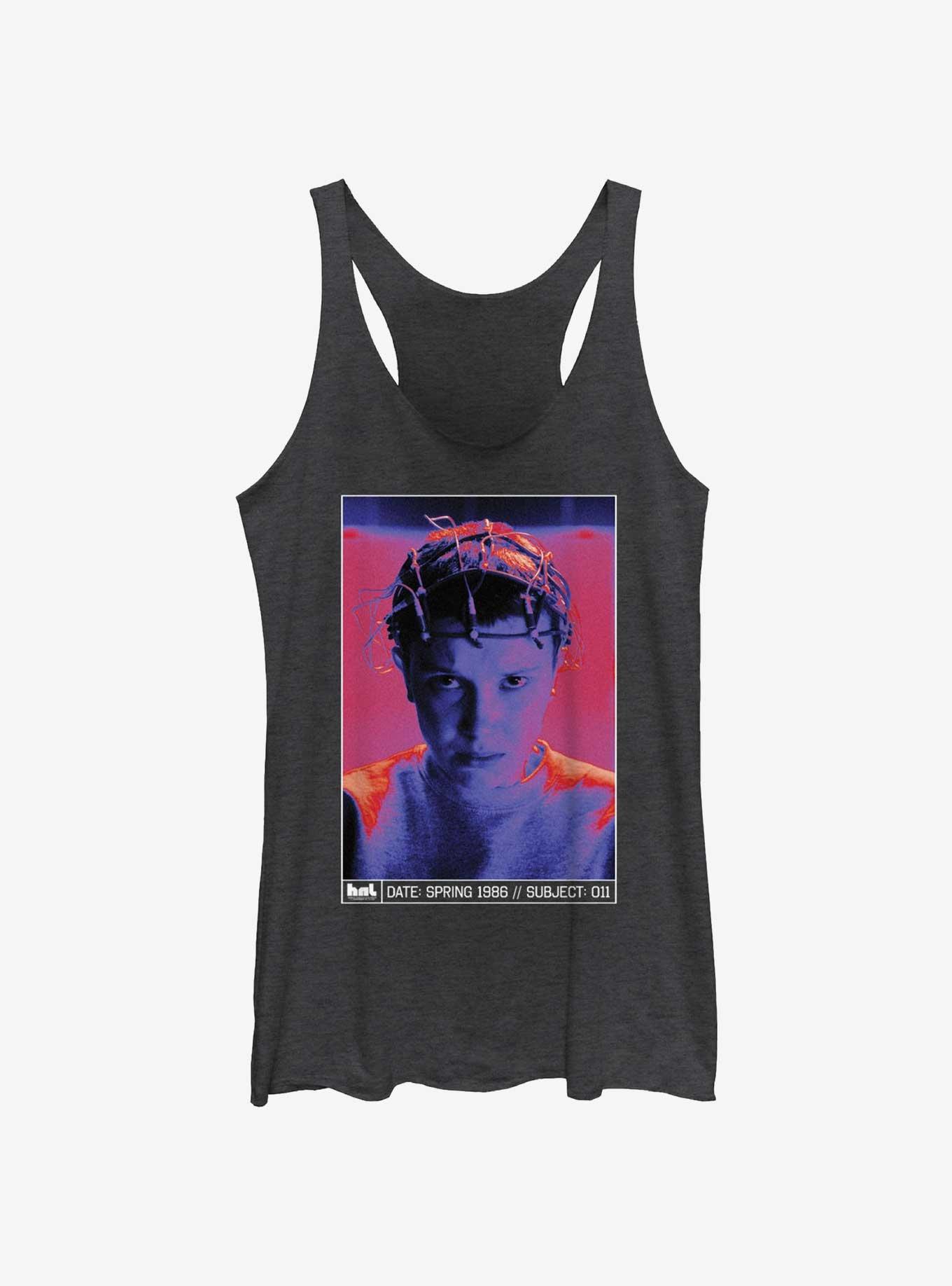 Stranger Things Subject 011 Girls Tank, BLK HTR, hi-res