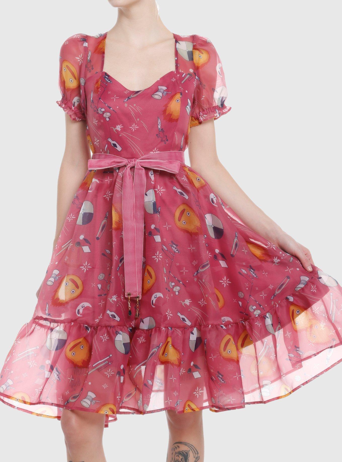 Her Universe Studio Ghibli Howl's Moving Castle Calcifer Organza Tiered Dress, , hi-res