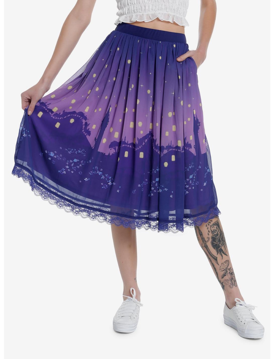 Disney Tangled Lanterns Midi Skirt, MULTI, hi-res