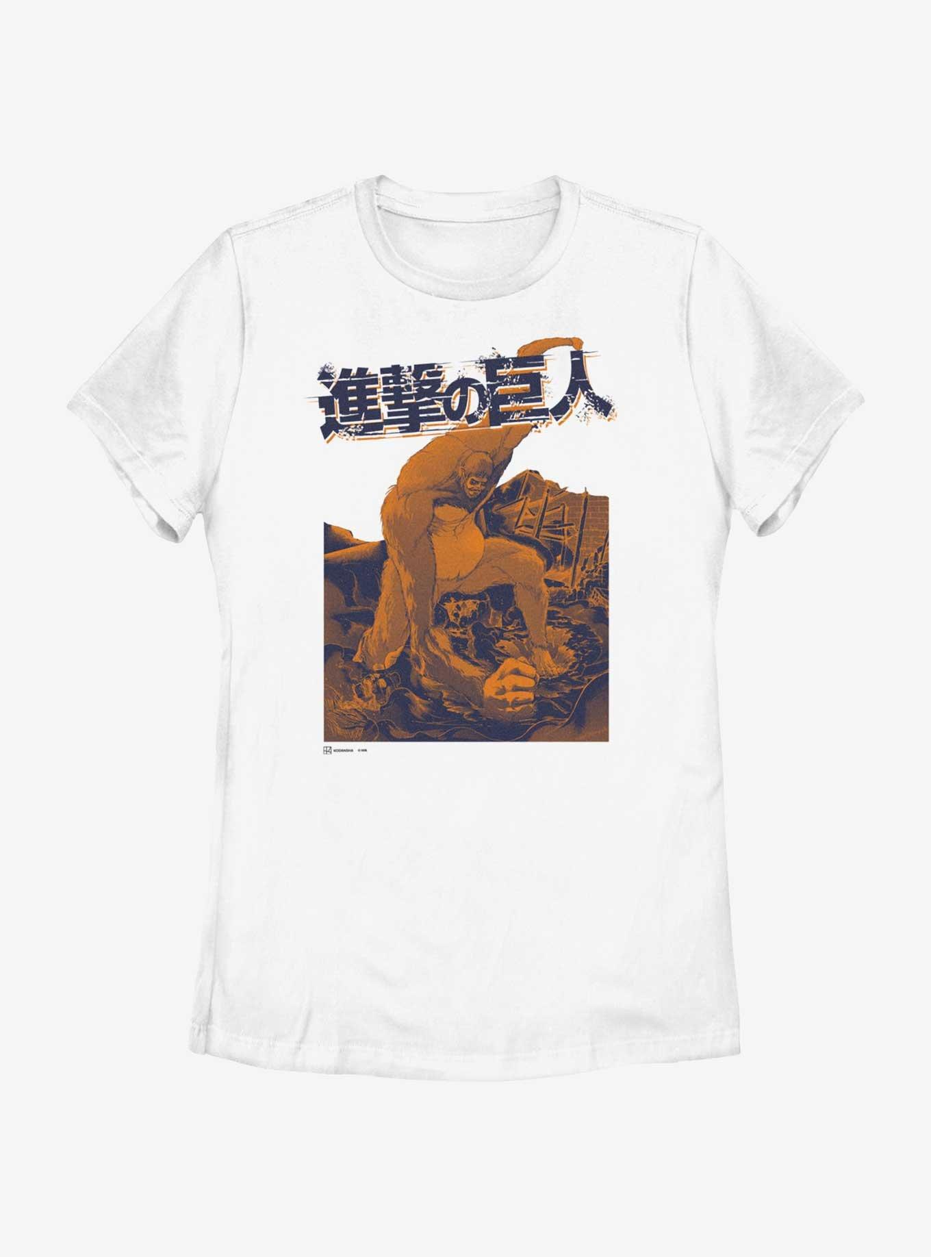 Attack On Titan Beast Titan Womens T-Shirt, WHITE, hi-res