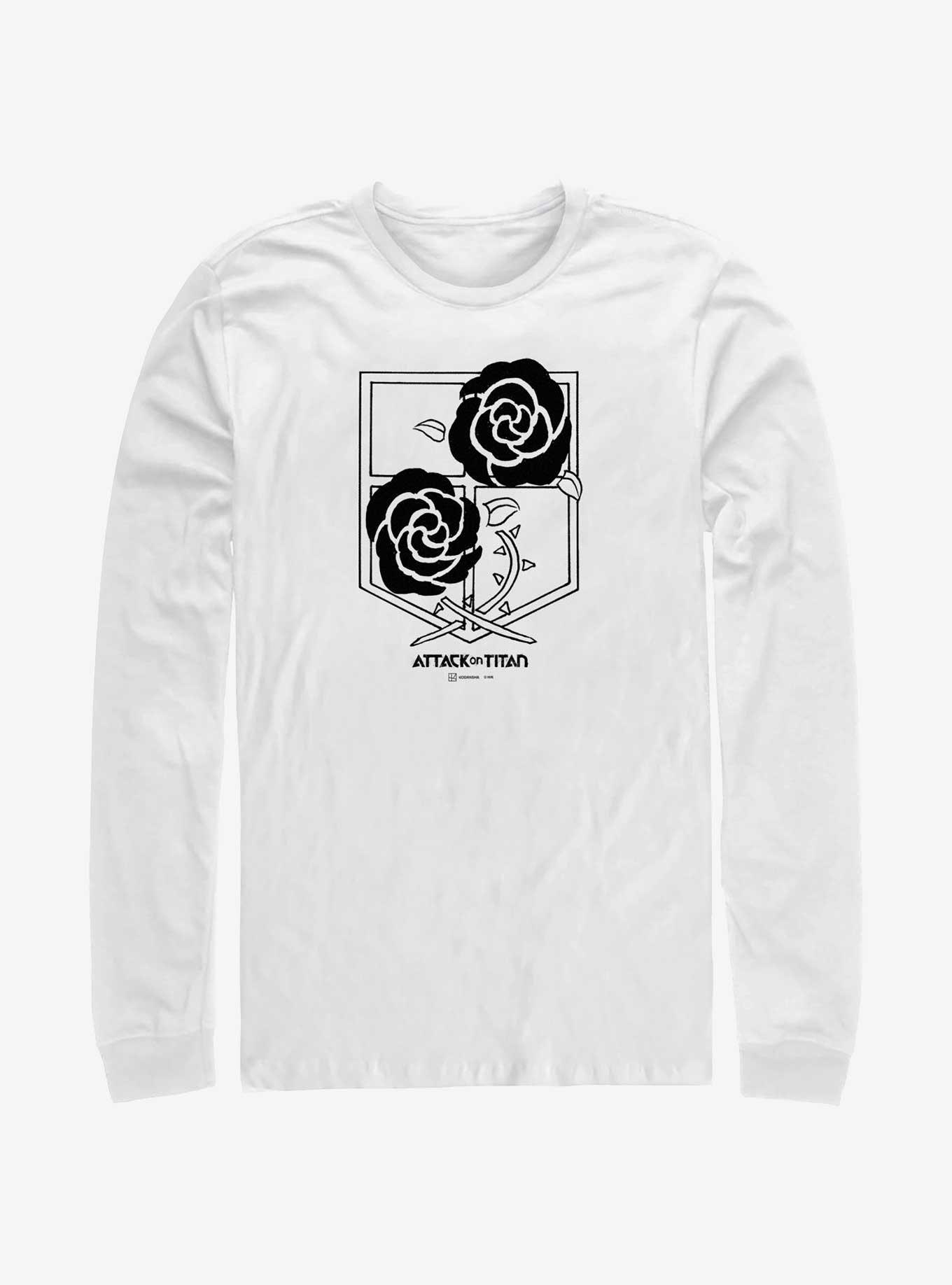 Attack On Titan Garrison Regiment Title Logo Long-Sleeve T-Shirt, WHITE, hi-res