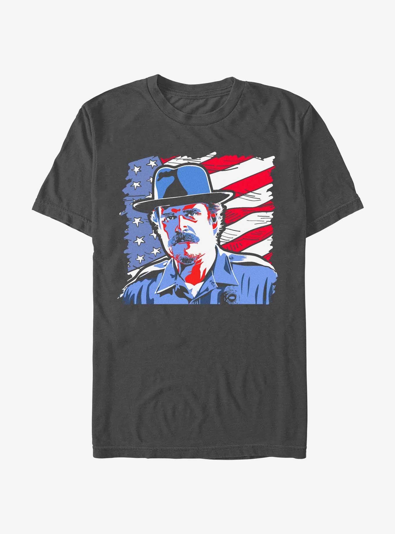 Stranger Things American Pride Hopper T-Shirt, CHARCOAL, hi-res