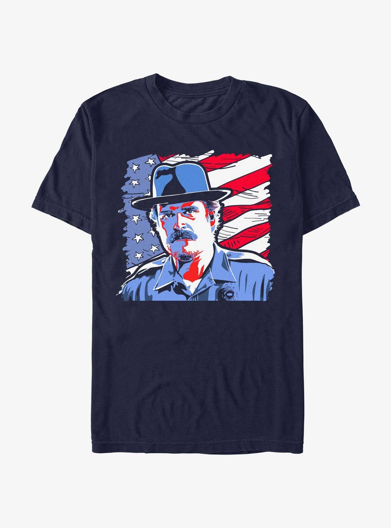 Stranger Things American Pride Hopper T-Shirt, NAVY, hi-res