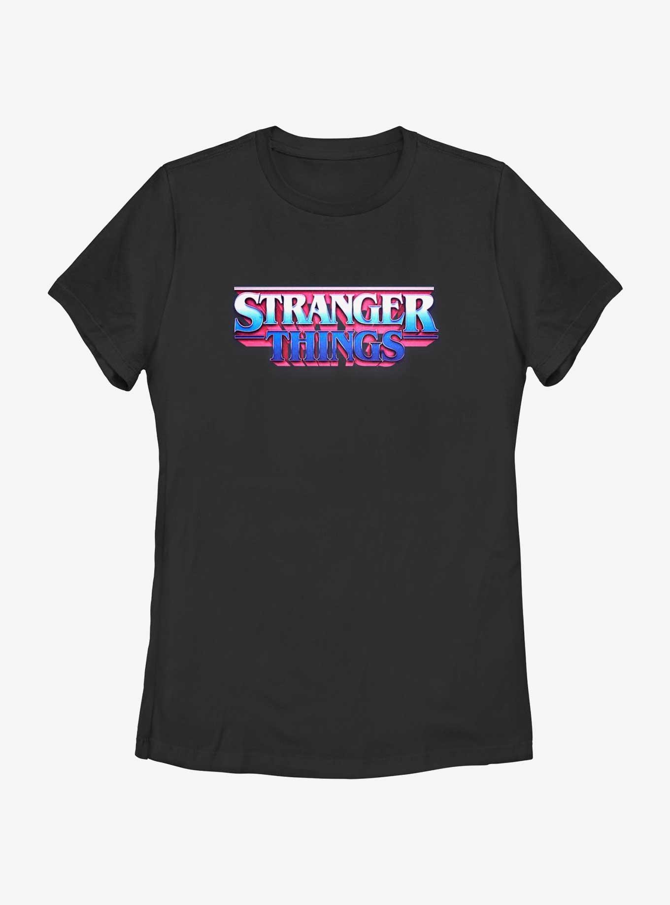 Stranger Things Retro Logo Womens T-Shirt, BLACK, hi-res