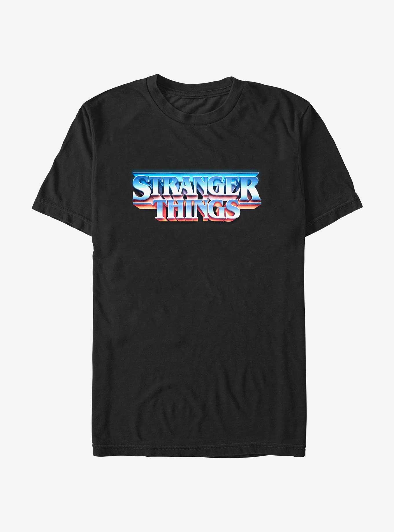 Stranger Things Metal Retro Logo T-Shirt, BLACK, hi-res