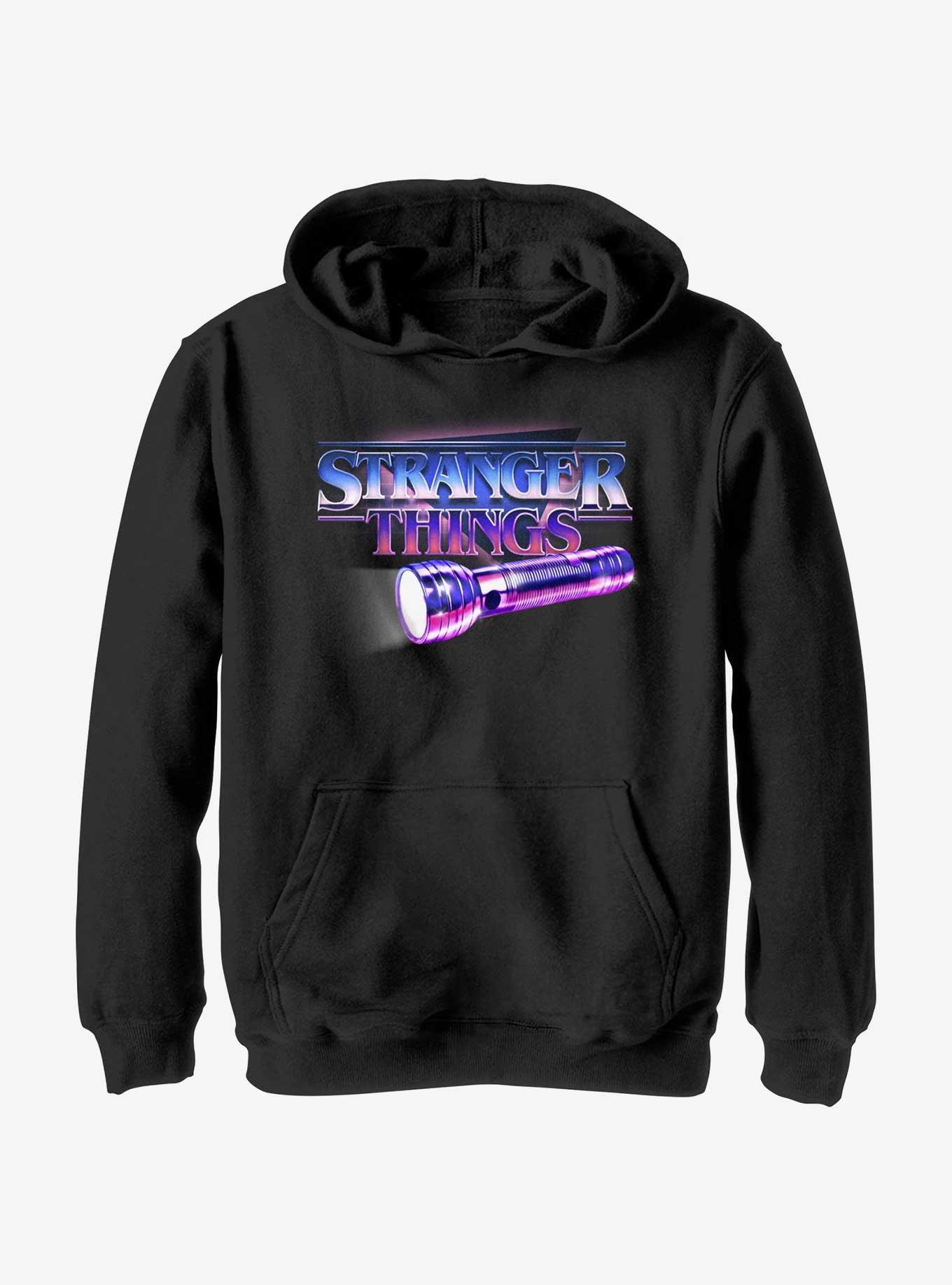 Stranger Things Retro Flashlight Logo Youth Hoodie, , hi-res