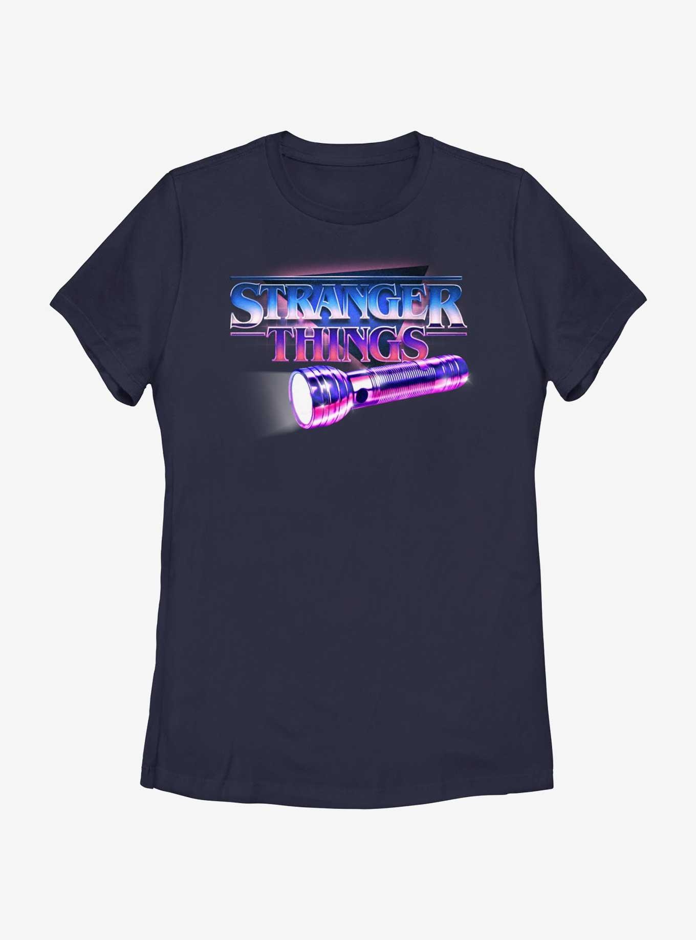 Stranger Things Retro Flashlight Logo Womens T-Shirt, , hi-res