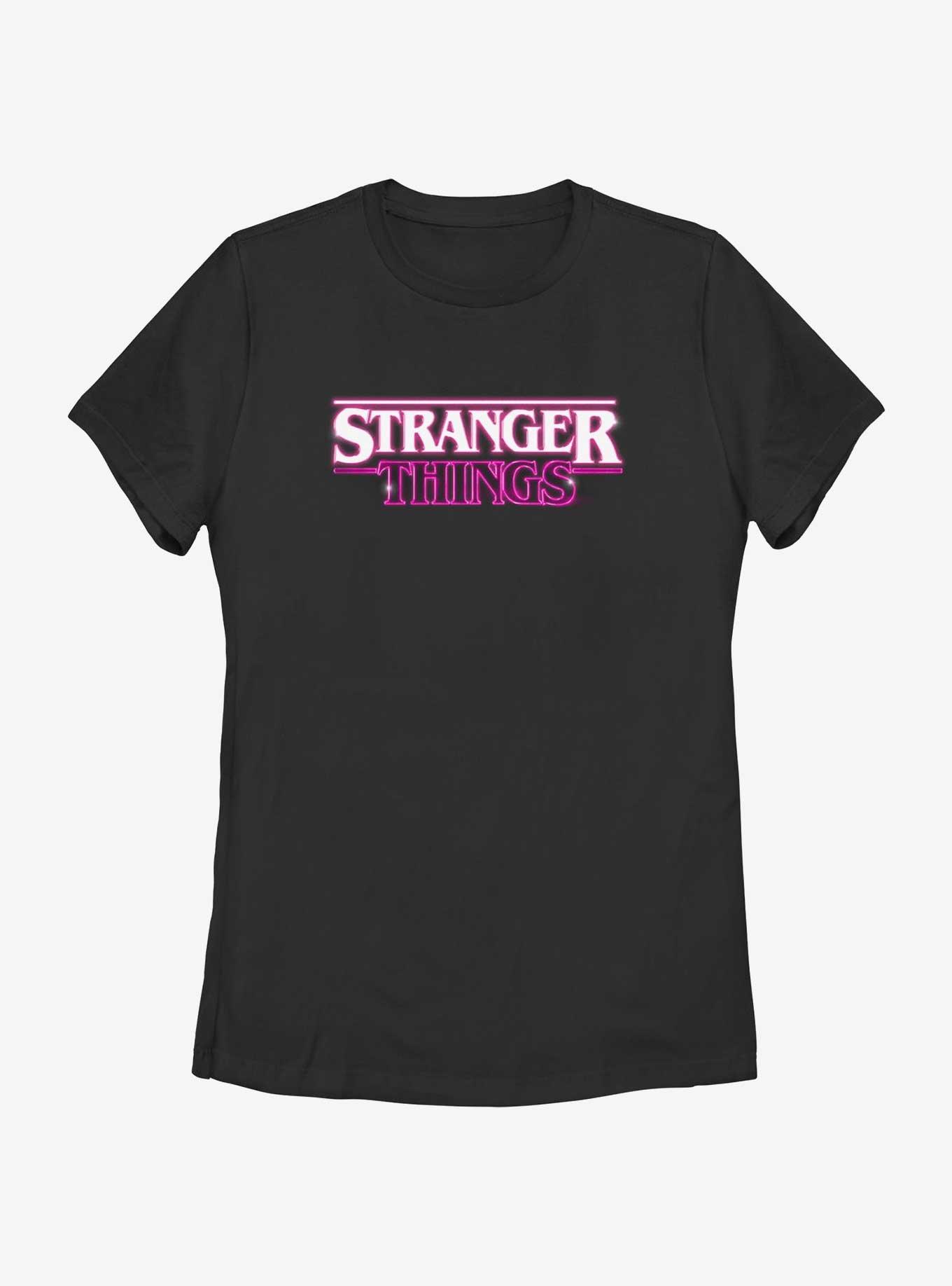 Stranger Things Logo Retro Womens T-Shirt, BLACK, hi-res