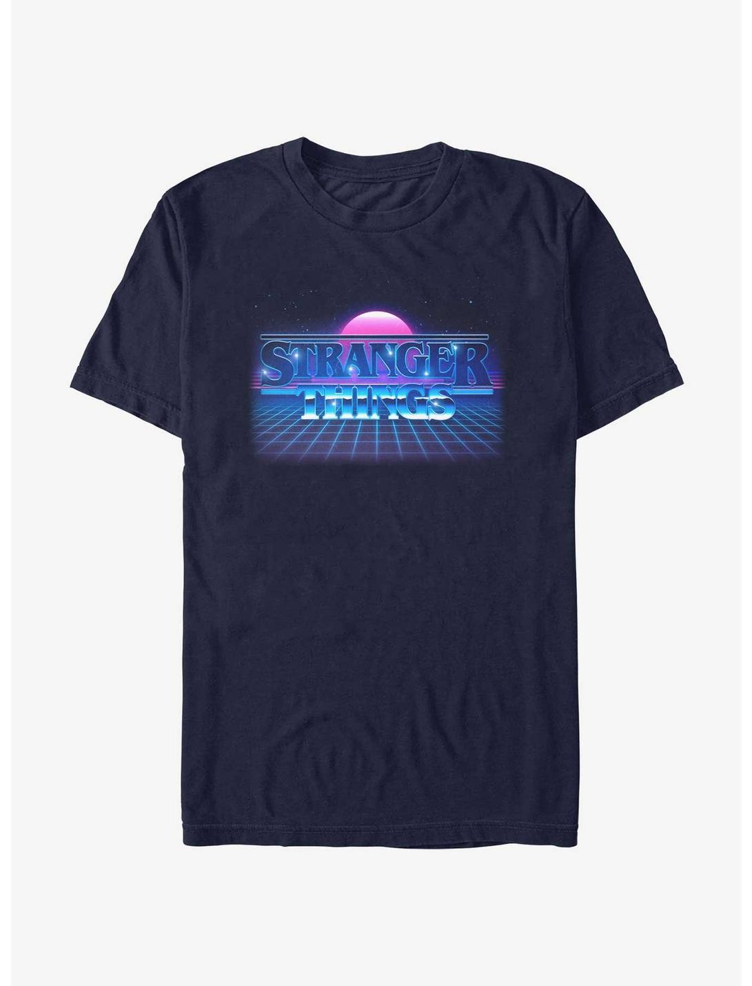 Stranger Things Retro Sun Logo T-Shirt, BLACK, hi-res