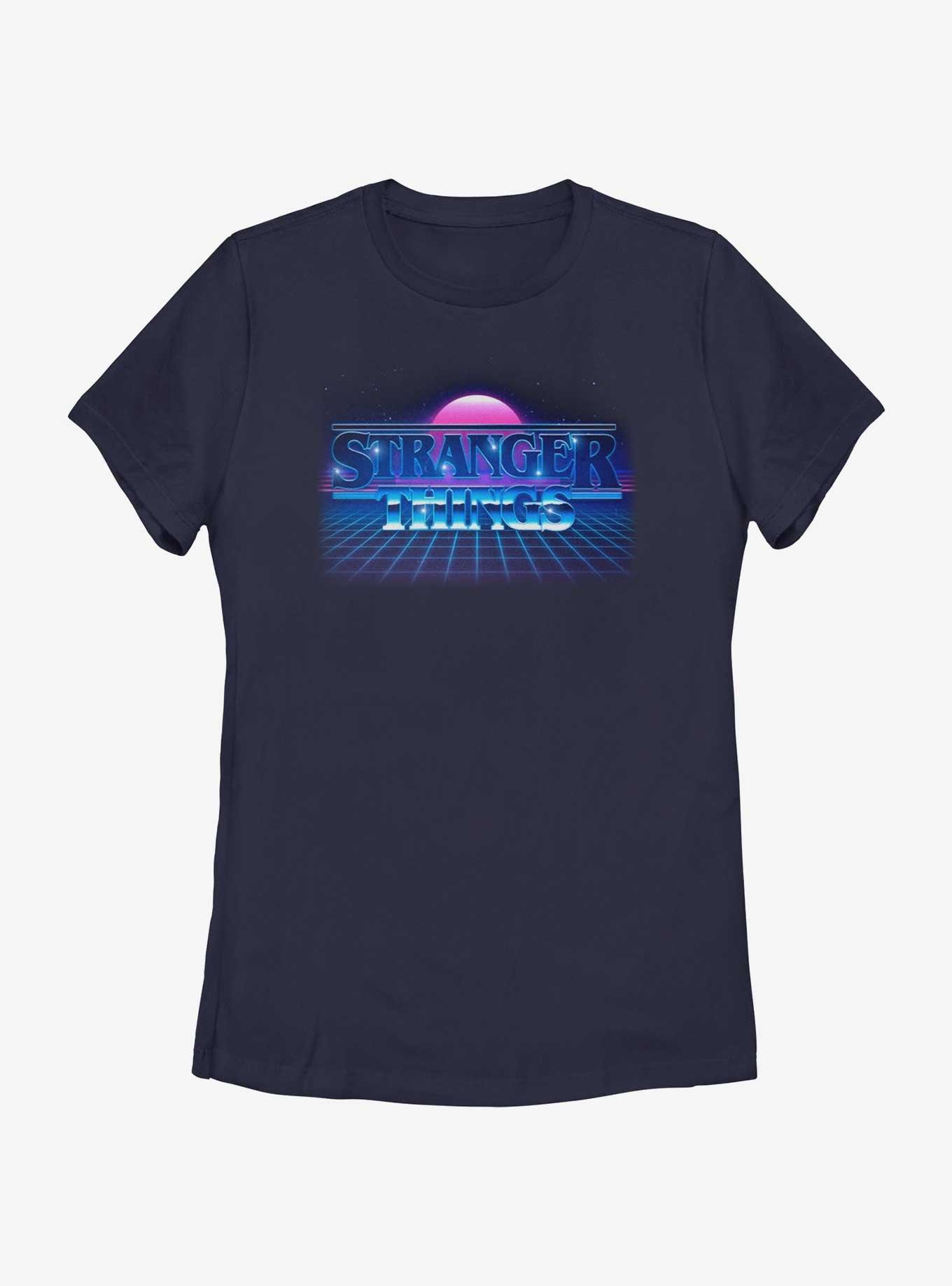 Stranger Things Retro Sun Logo Womens T-Shirt, , hi-res