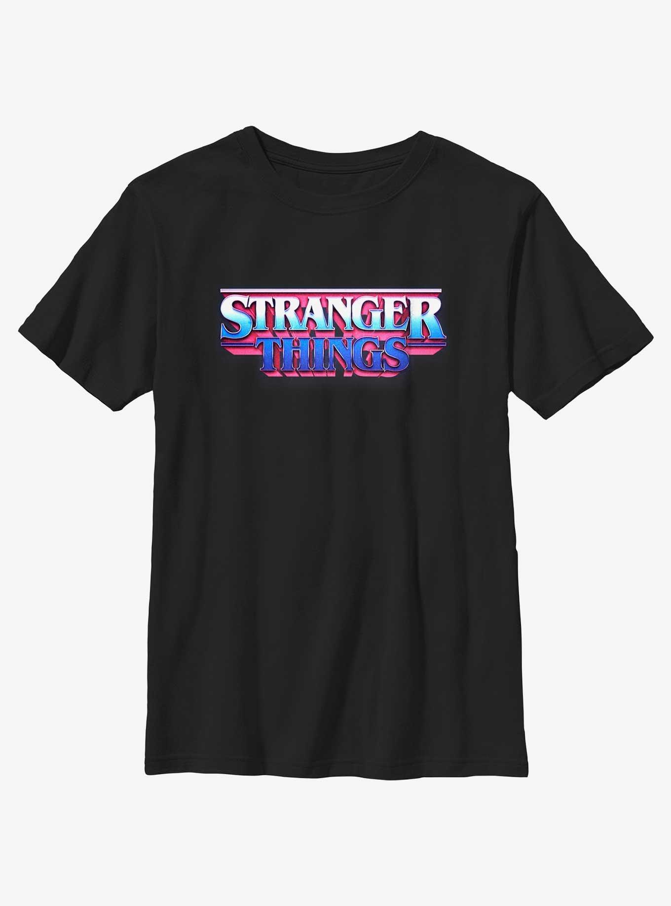 Stranger Things Retro Logo Youth T-Shirt, BLACK, hi-res