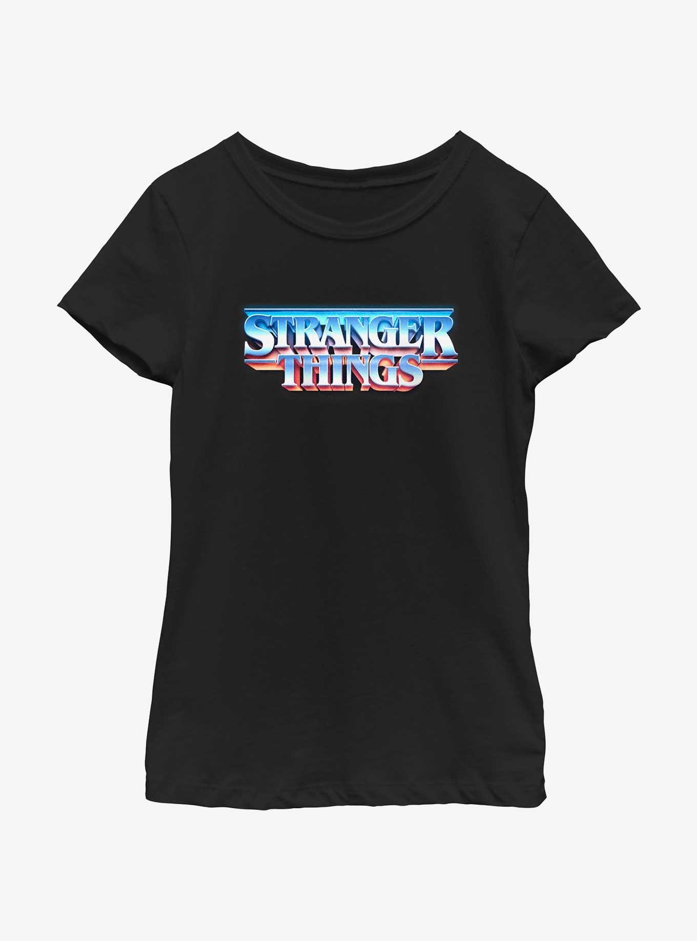 Stranger Things Metal Retro Logo Youth Girls T-Shirt, , hi-res