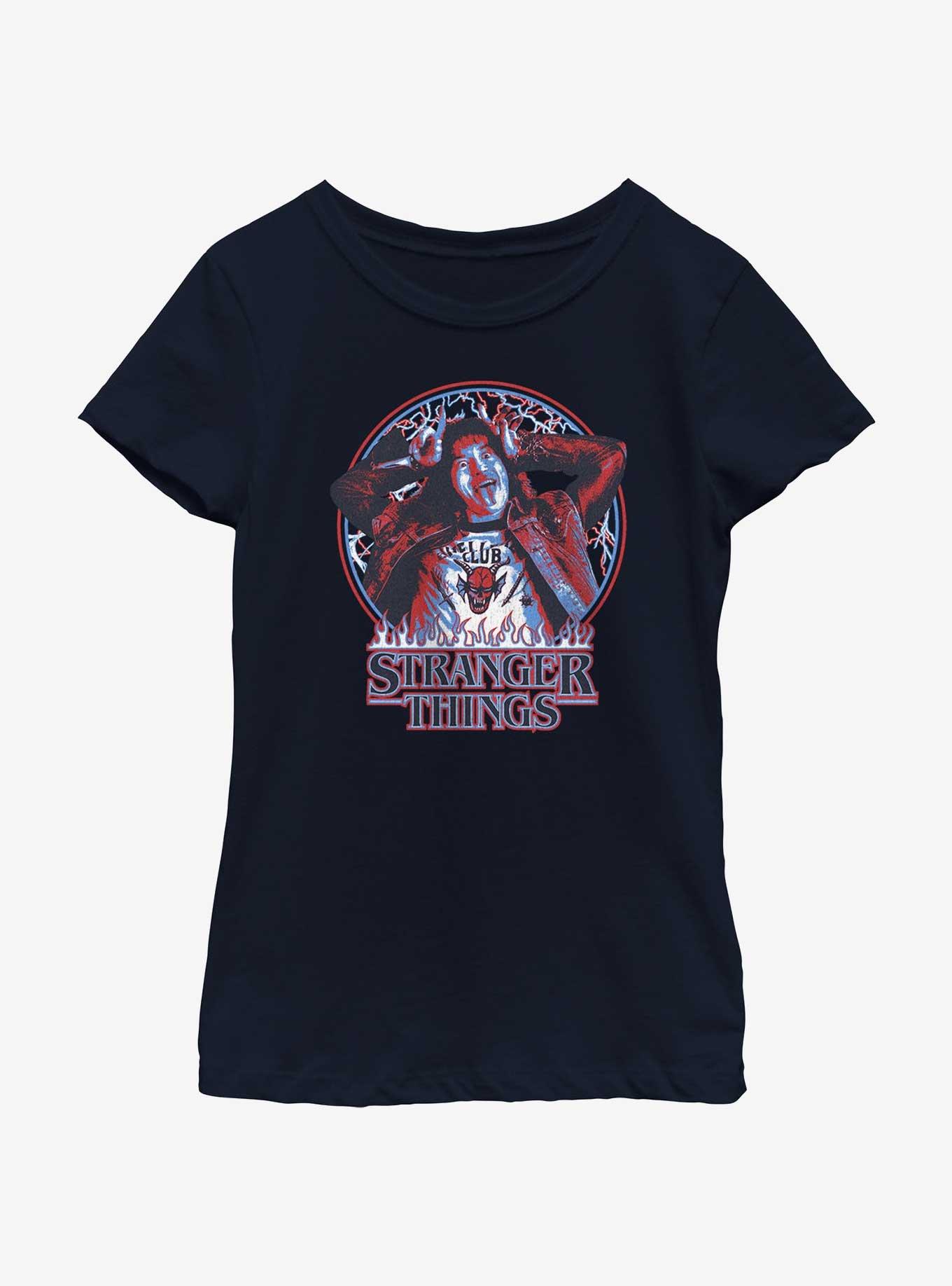 Stranger Things Eddie Munson Hellfire Allegiance Youth Girls TShirt