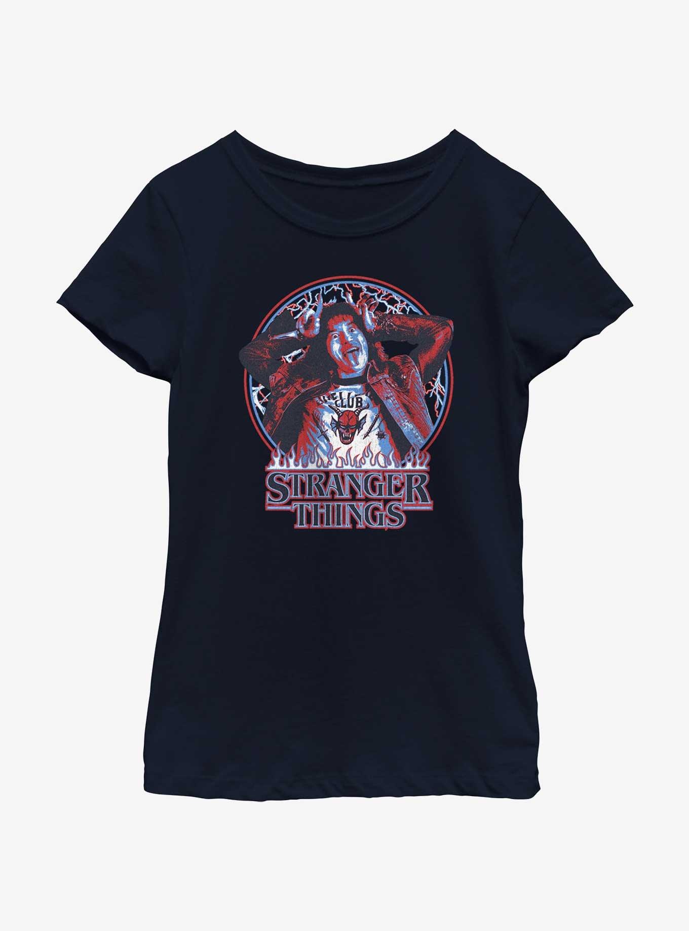 Stranger Things Eddie Munson Hellfire Allegiance Youth Girls T-Shirt, , hi-res