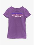 Stranger Things Metal Retro Logo Youth Girls T-Shirt, PURPLE BERRY, hi-res